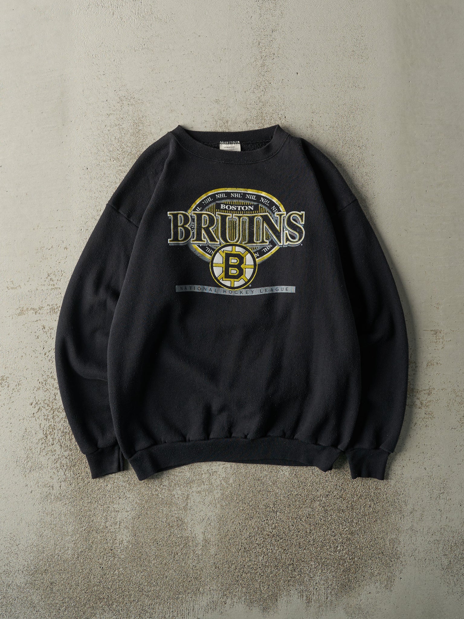 Vintage 90s Black Boston Bruins Crewneck (M)