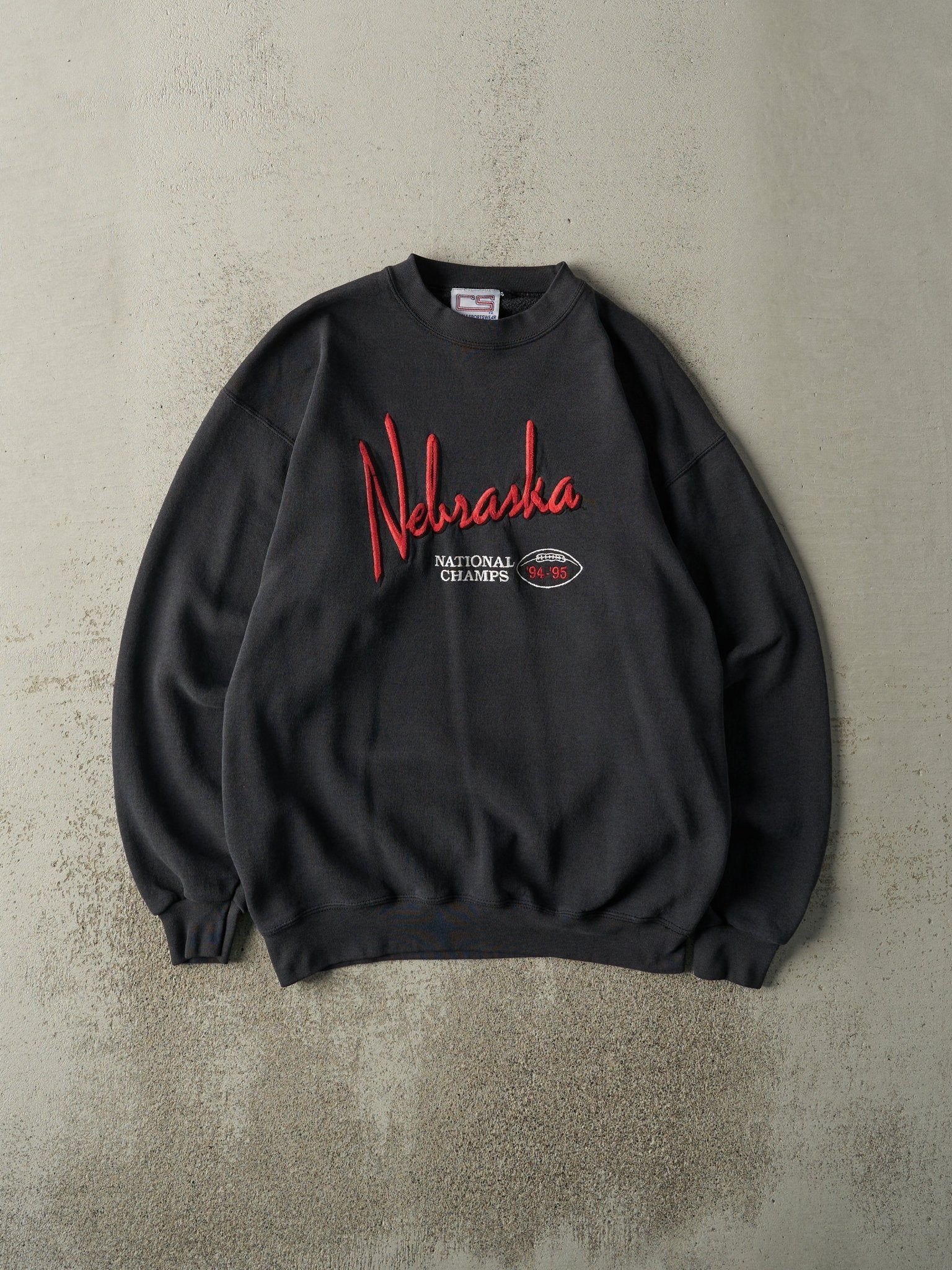 Vintage 95' Black Nebraska Football National Champions Crewneck (M)