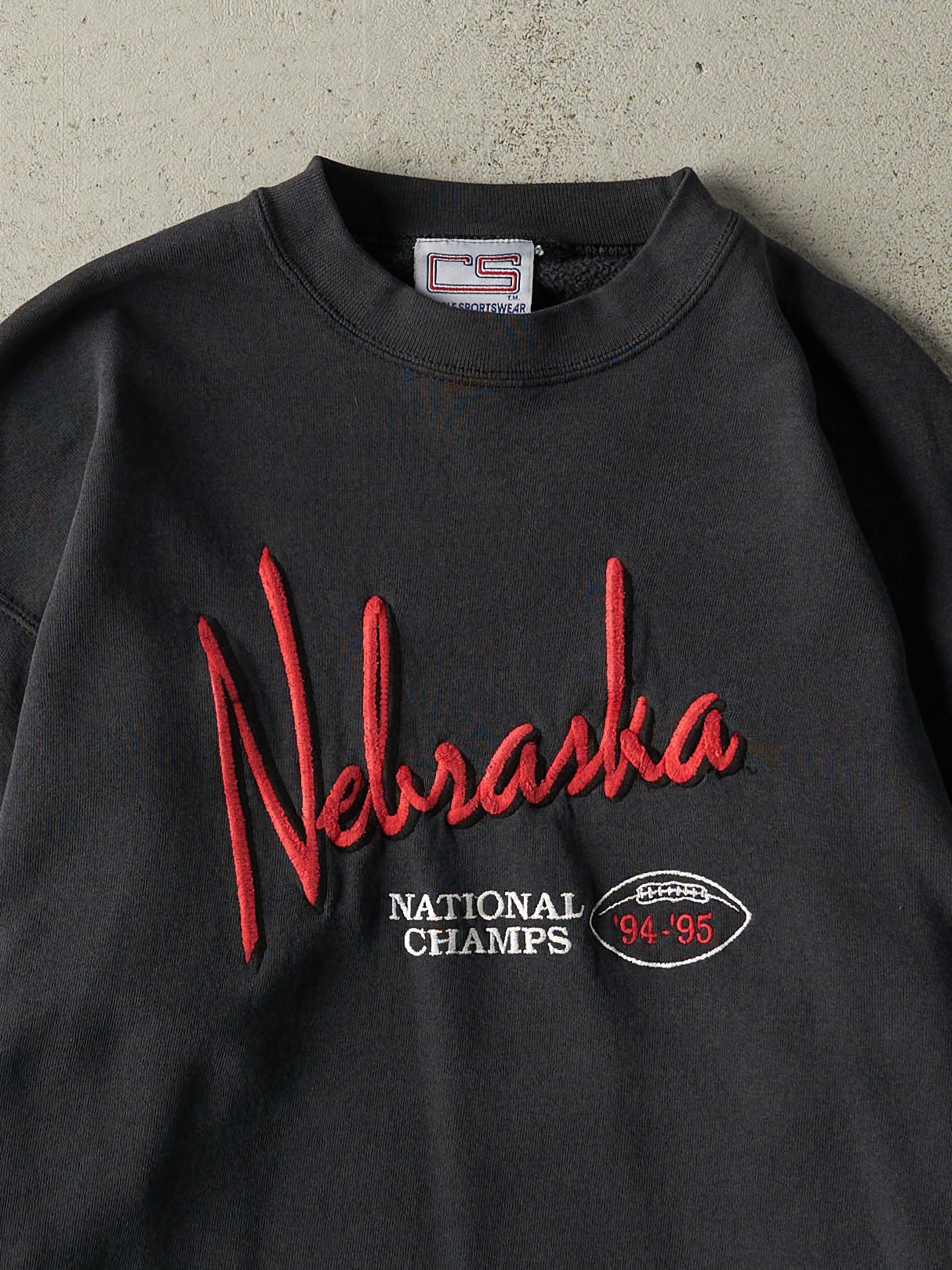 Vintage 95' Black Nebraska Football National Champions Crewneck (M)