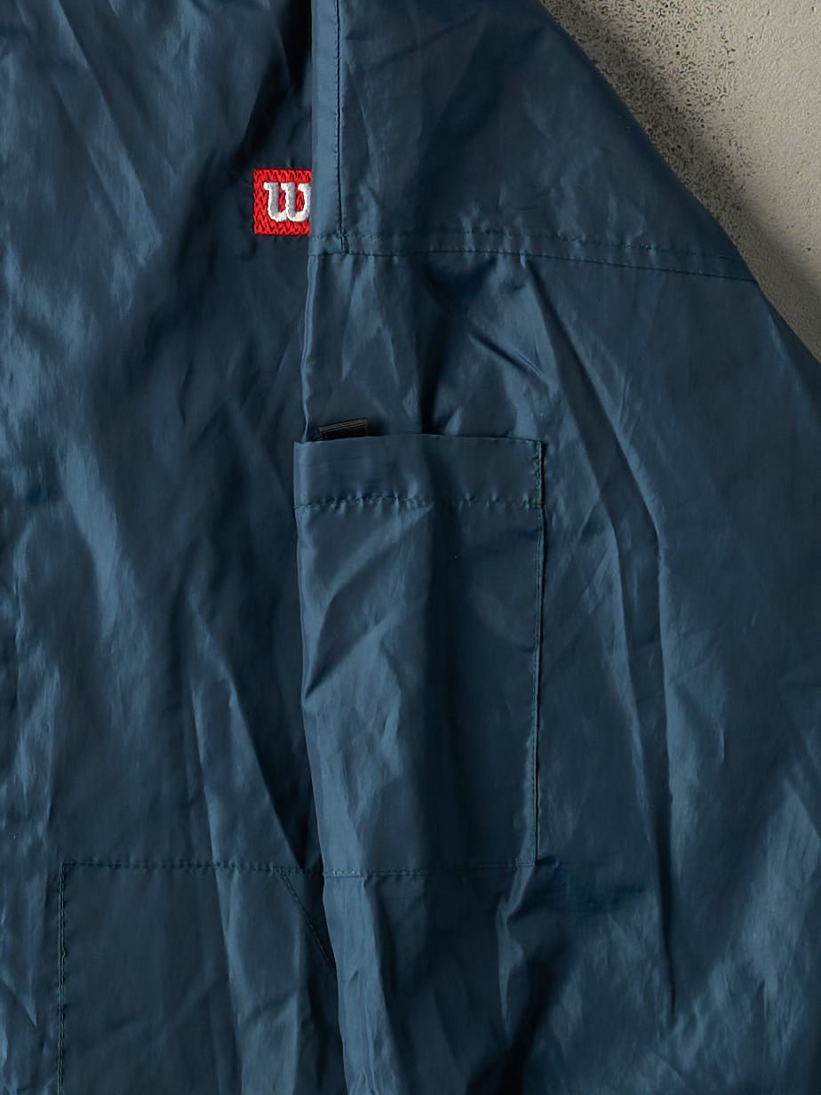 Vintage Y2K Blue Embroidered Wilson Windbreaker Jacket (M)