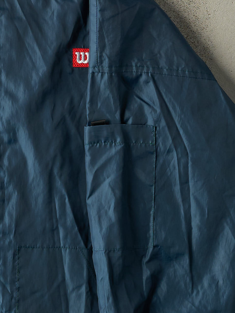 Vintage Y2K Blue Embroidered Wilson Windbreaker Jacket (M)