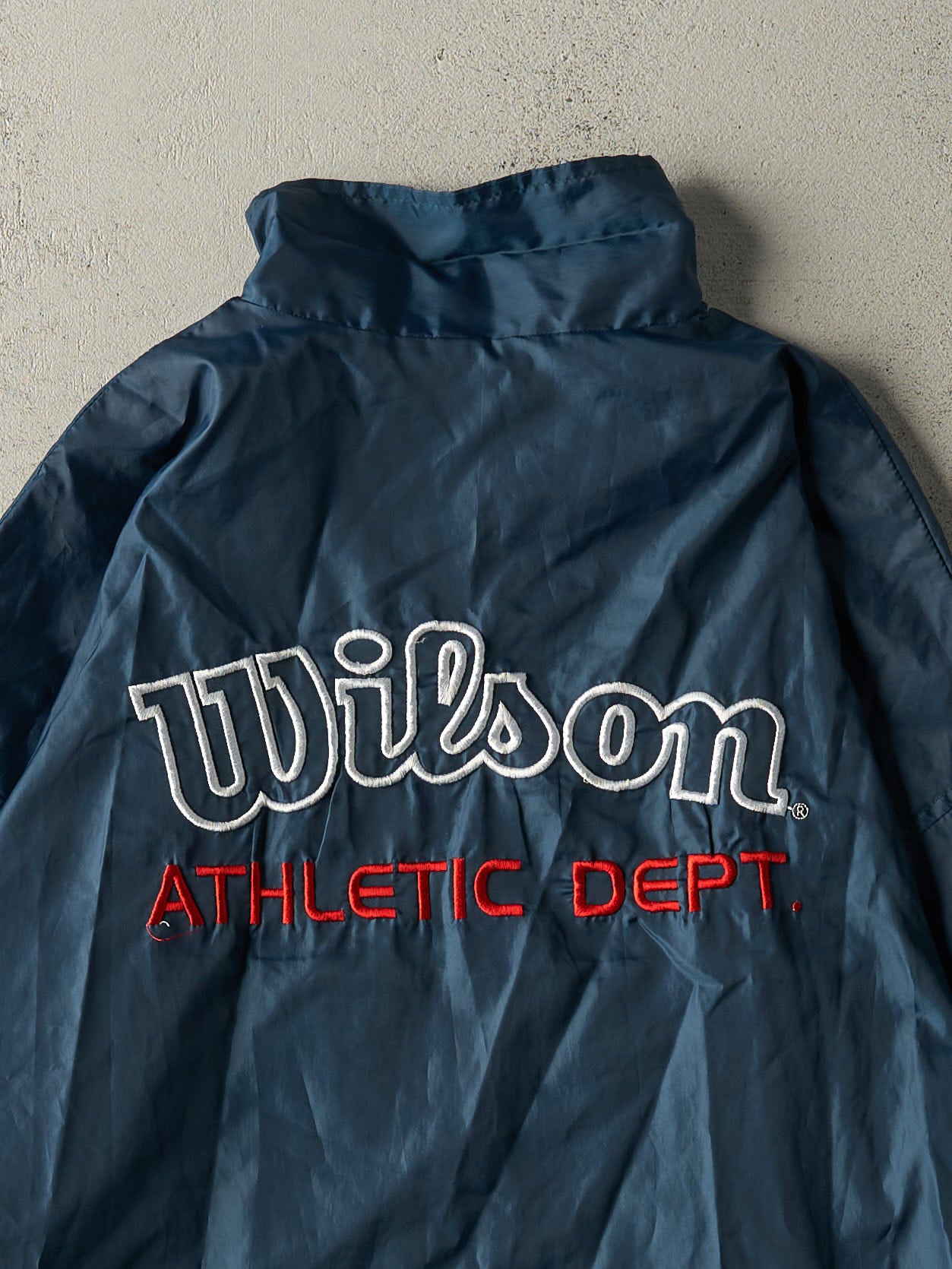 Vintage Y2K Blue Embroidered Wilson Windbreaker Jacket (M)