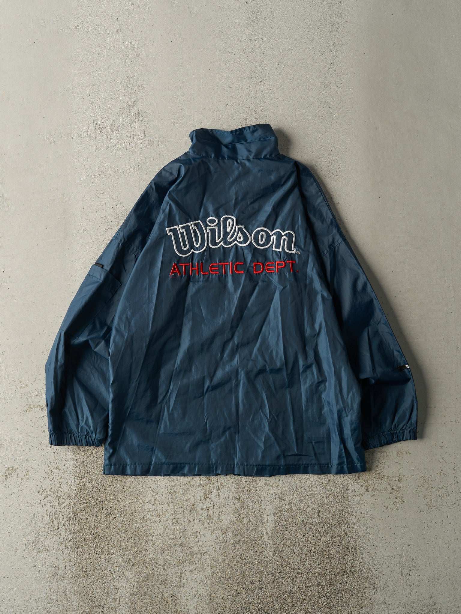 Vintage Y2K Blue Embroidered Wilson Windbreaker Jacket (M)