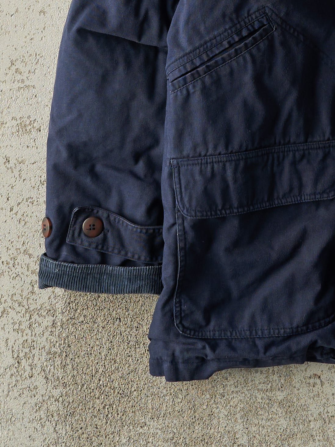 Vintage Y2K Navy Blue Flannel Lined Barn Jacket (S)