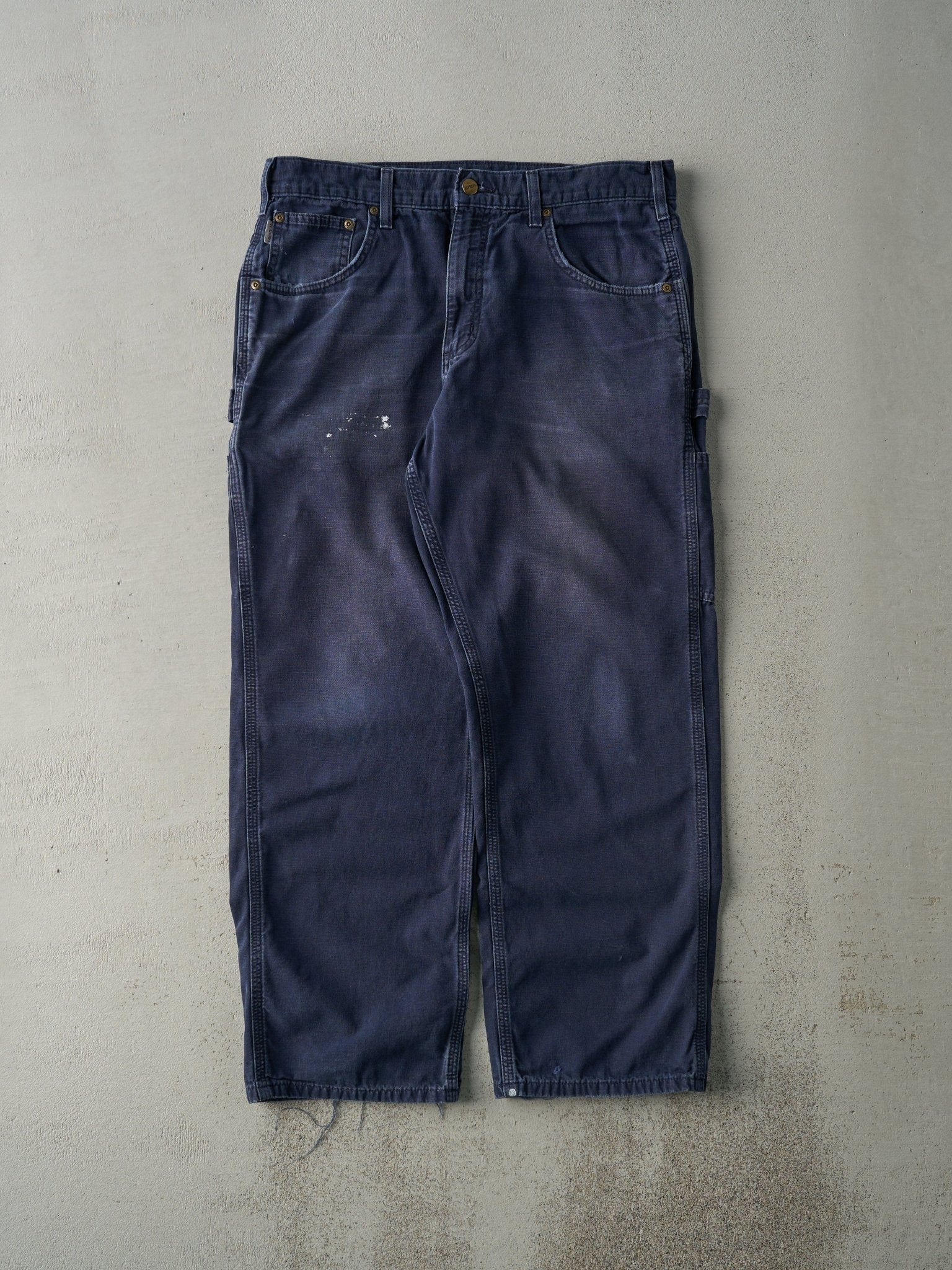 Vintage Y2K Navy Blue Carhartt Loose Fit Light Weight Carpenter Pants (34x29)
