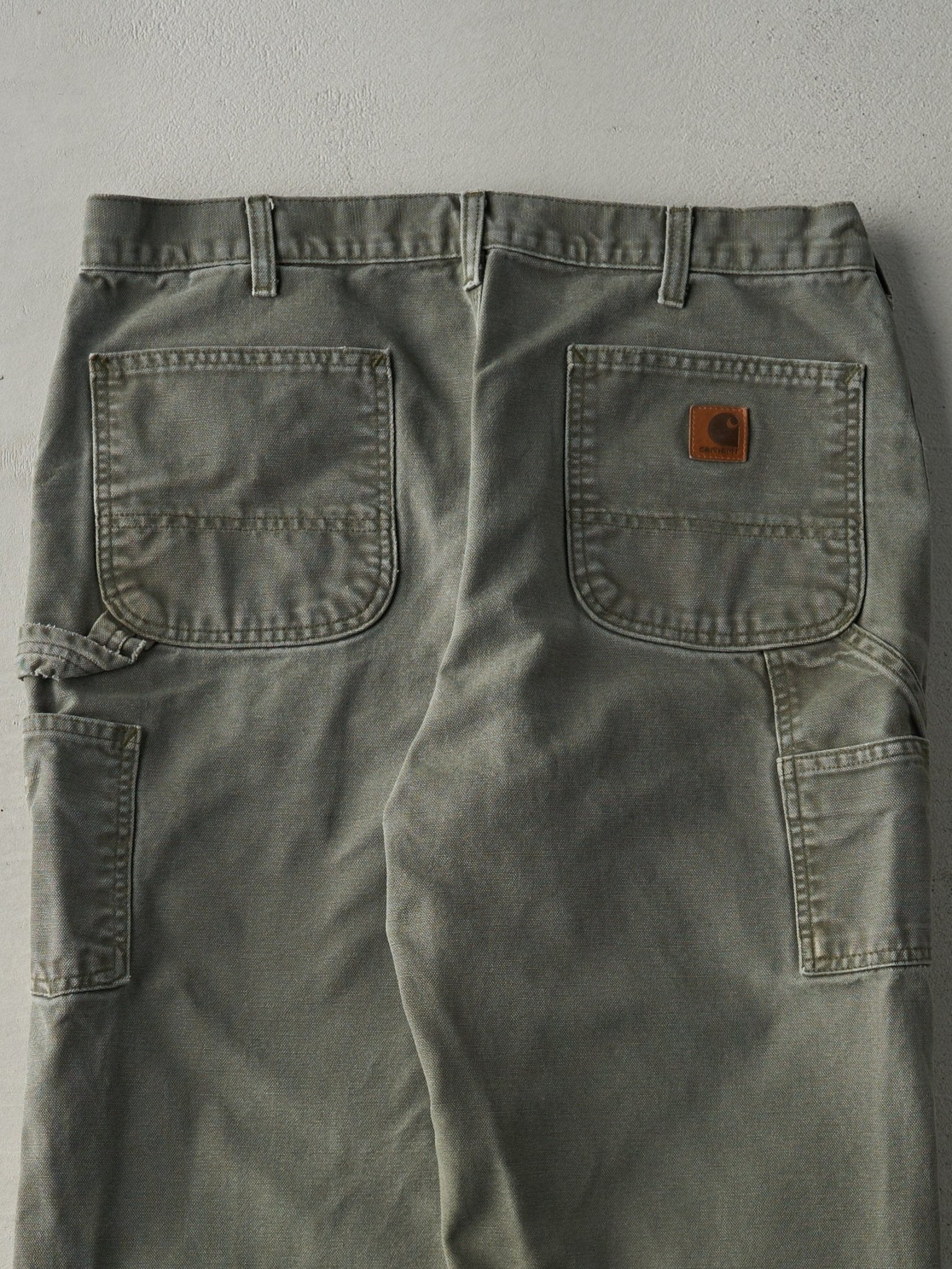 Vintage Y2K Faded Green Carhartt Dungaree Fit Carpenter Pants (35.5x30)