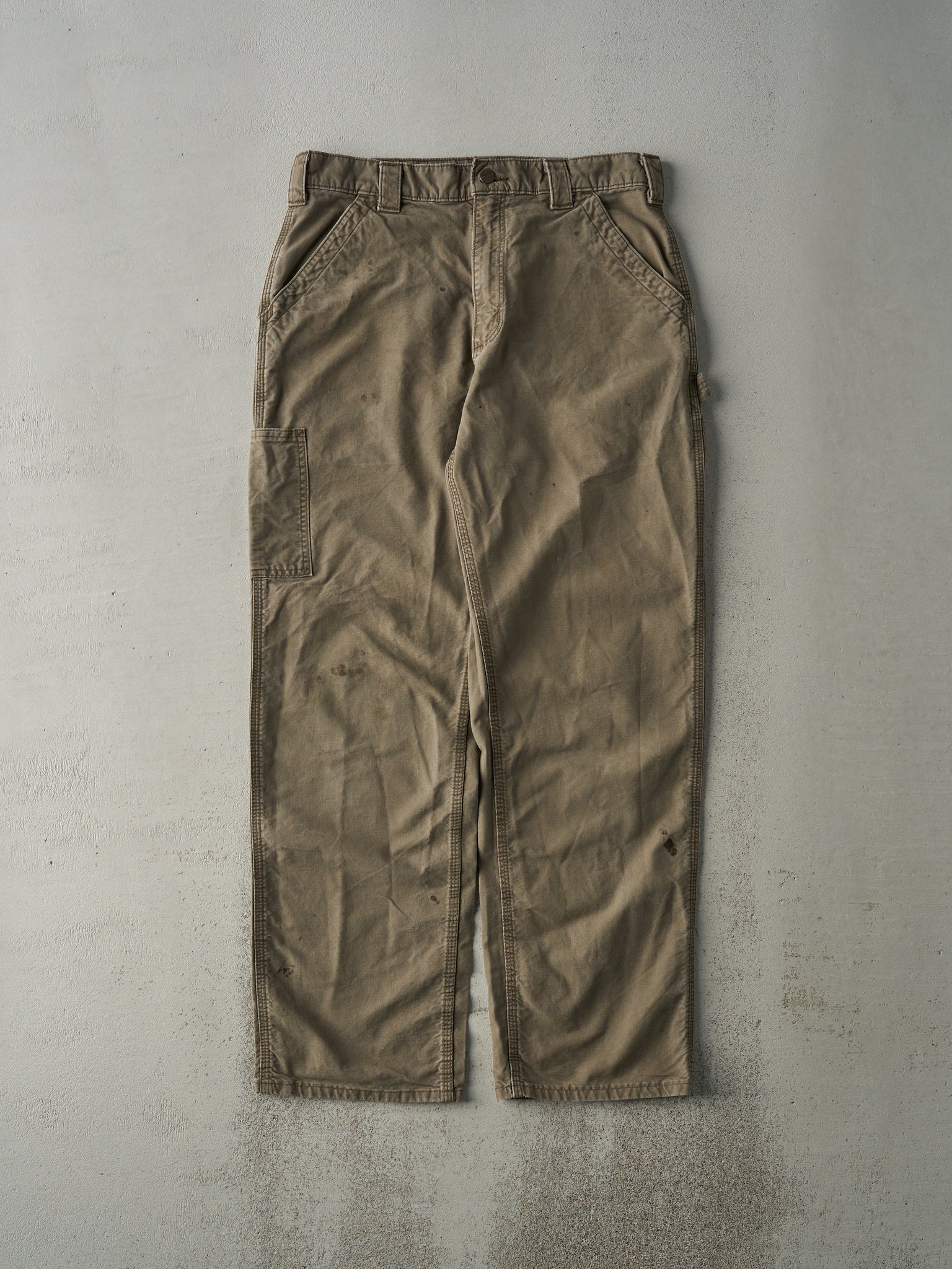 Vintage Y2K Faded Brown Carhartt Dungaree Fit Light Weight Carpenter Pants (33x31)