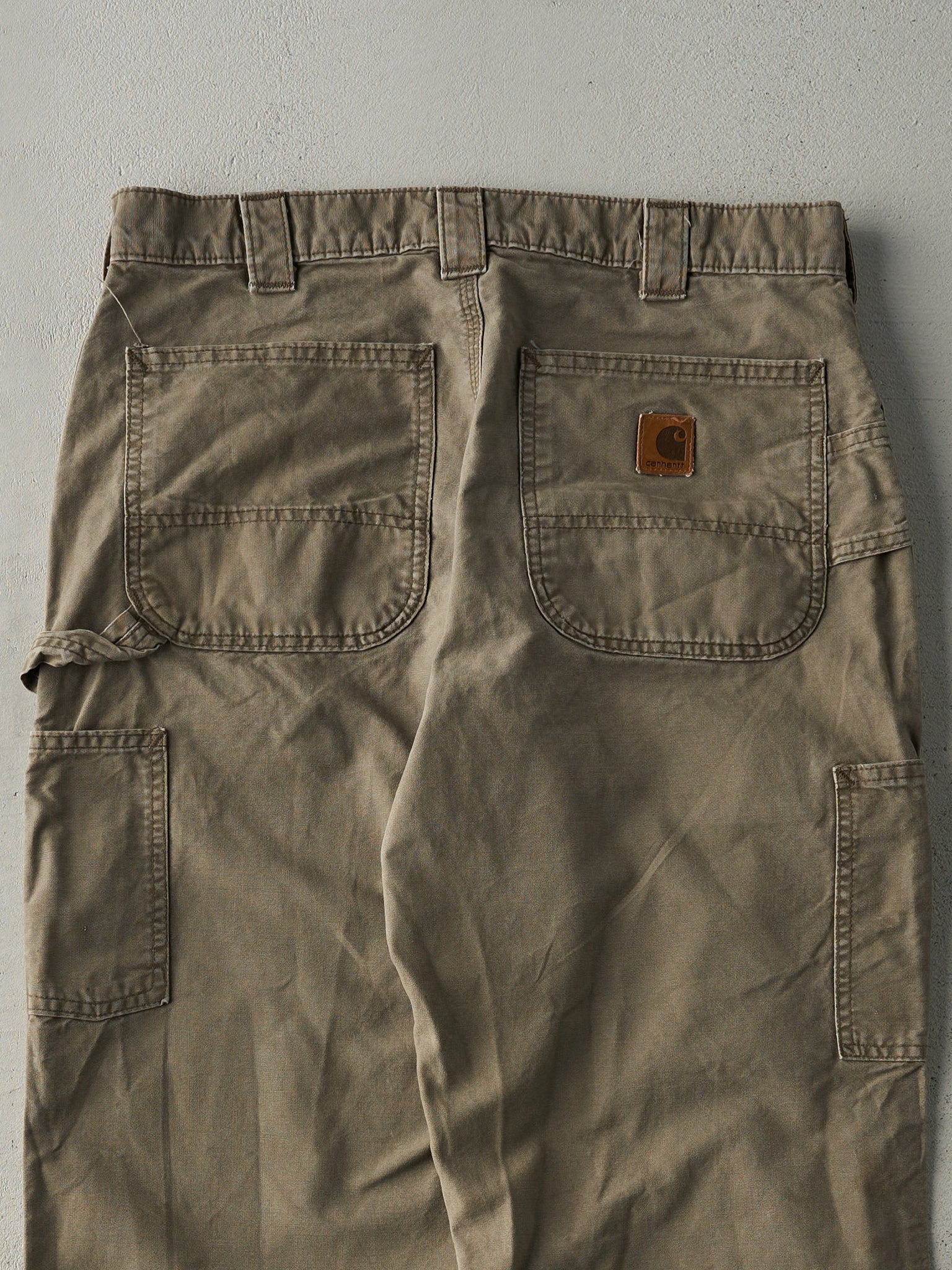 Vintage Y2K Faded Brown Carhartt Dungaree Fit Light Weight Carpenter Pants (33x31)