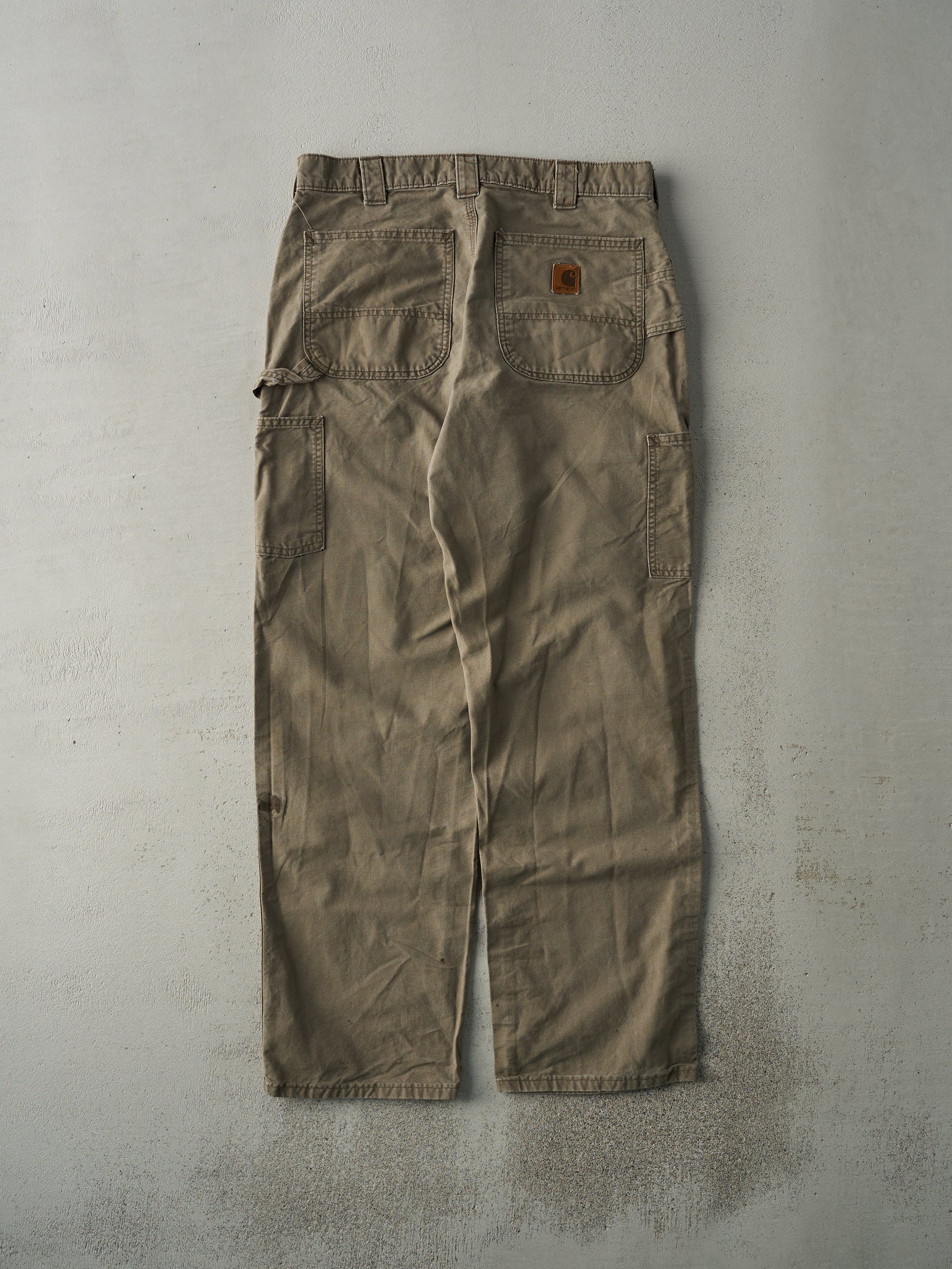 Vintage Y2K Faded Brown Carhartt Dungaree Fit Light Weight Carpenter Pants (33x31)