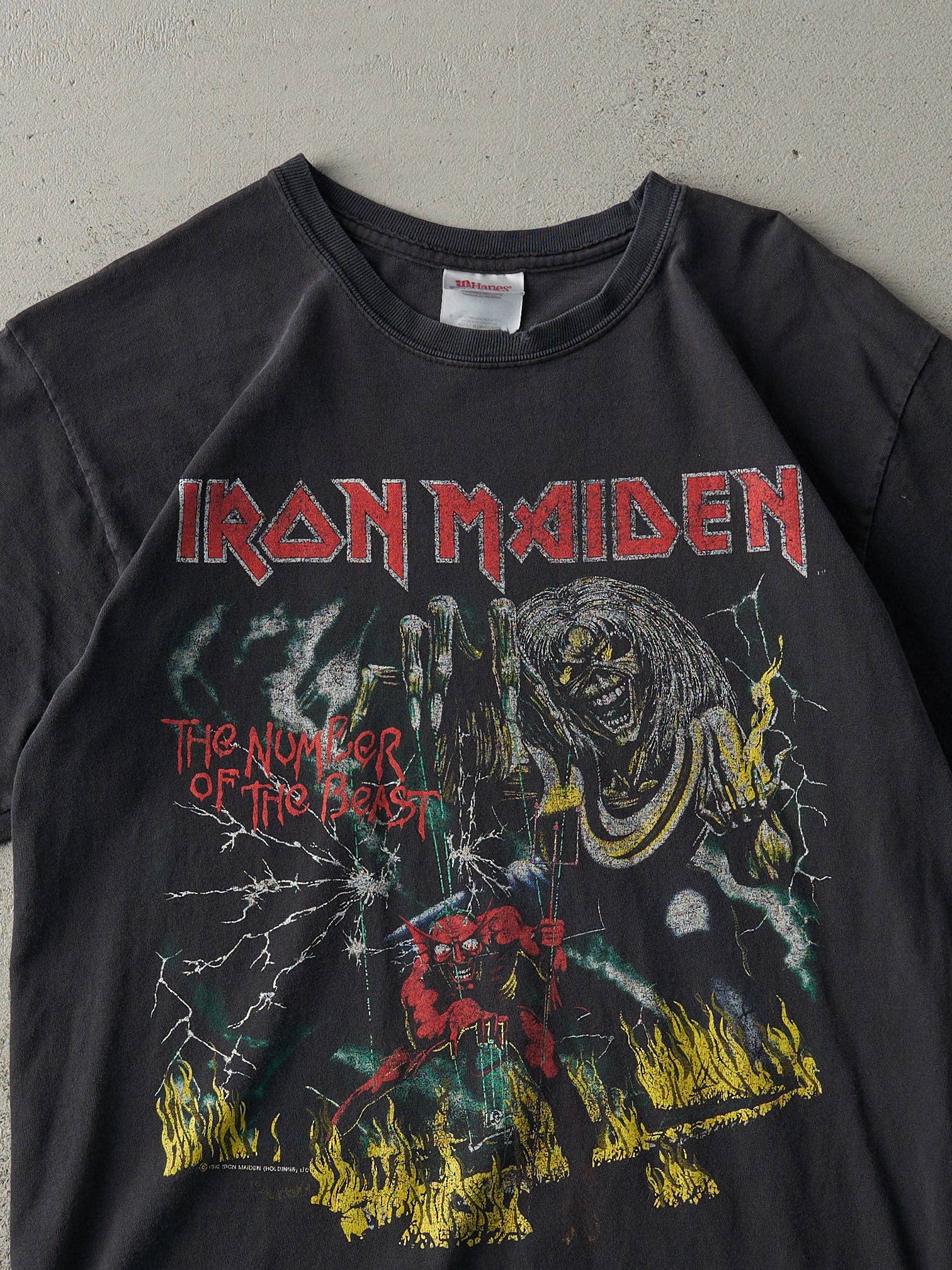 Vintage Y2K Black Iron Maiden "The Number Of The Beast" Tee (S/M)