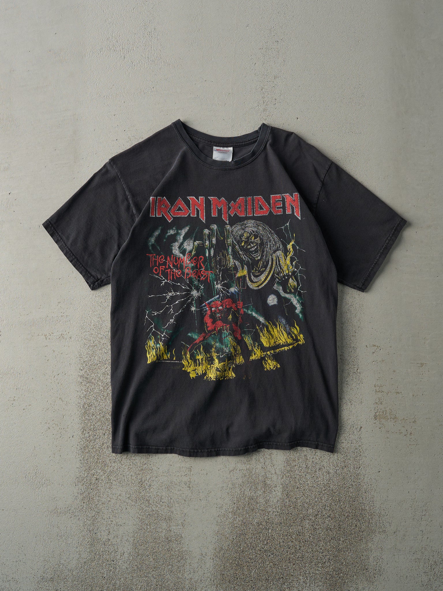 Vintage Y2K Black Iron Maiden "The Number Of The Beast" Tee (S/M)