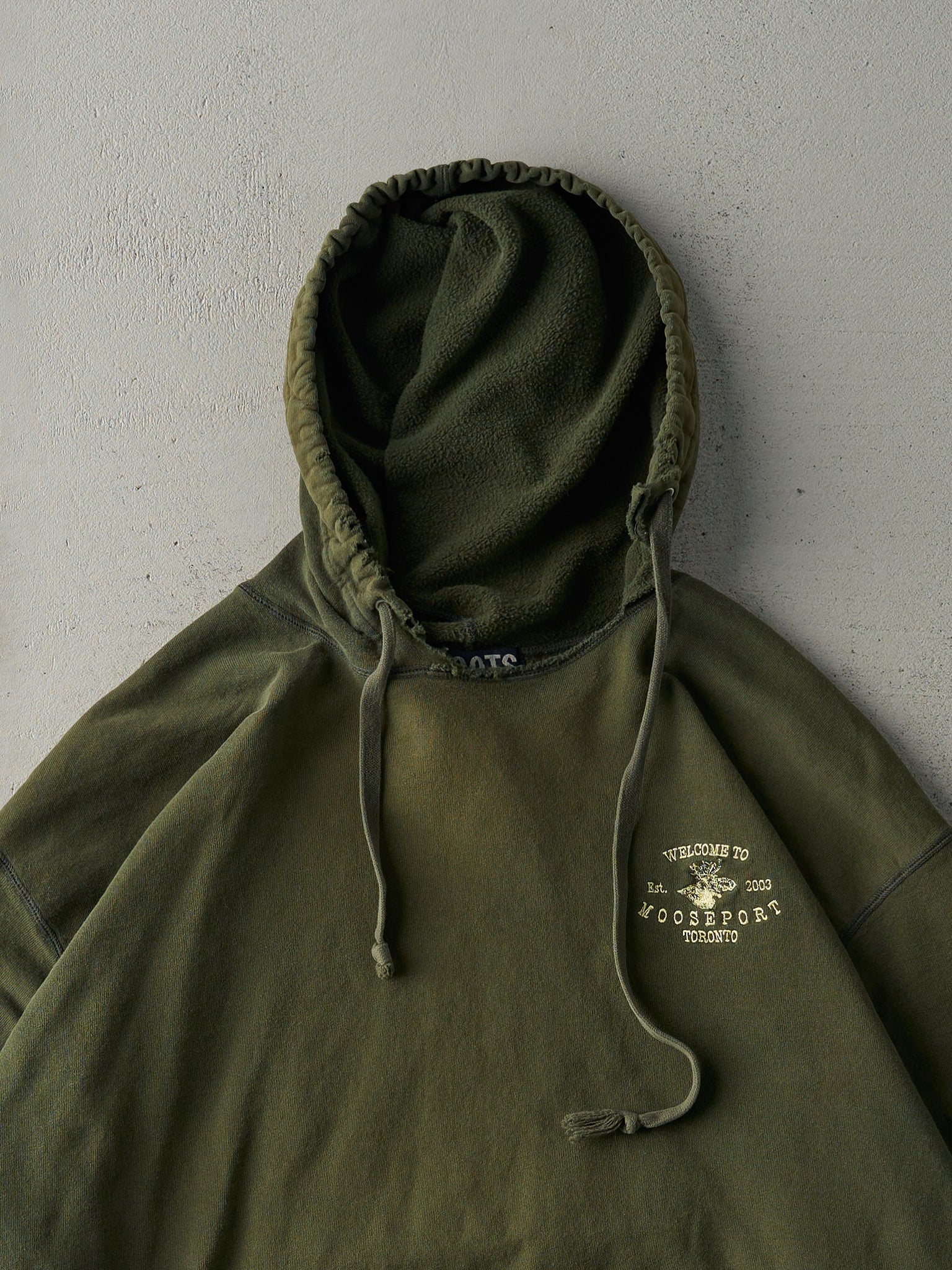 Vintage 03' Sun Faded Green Roots x Mooseport Hoodie (XL/XXL)