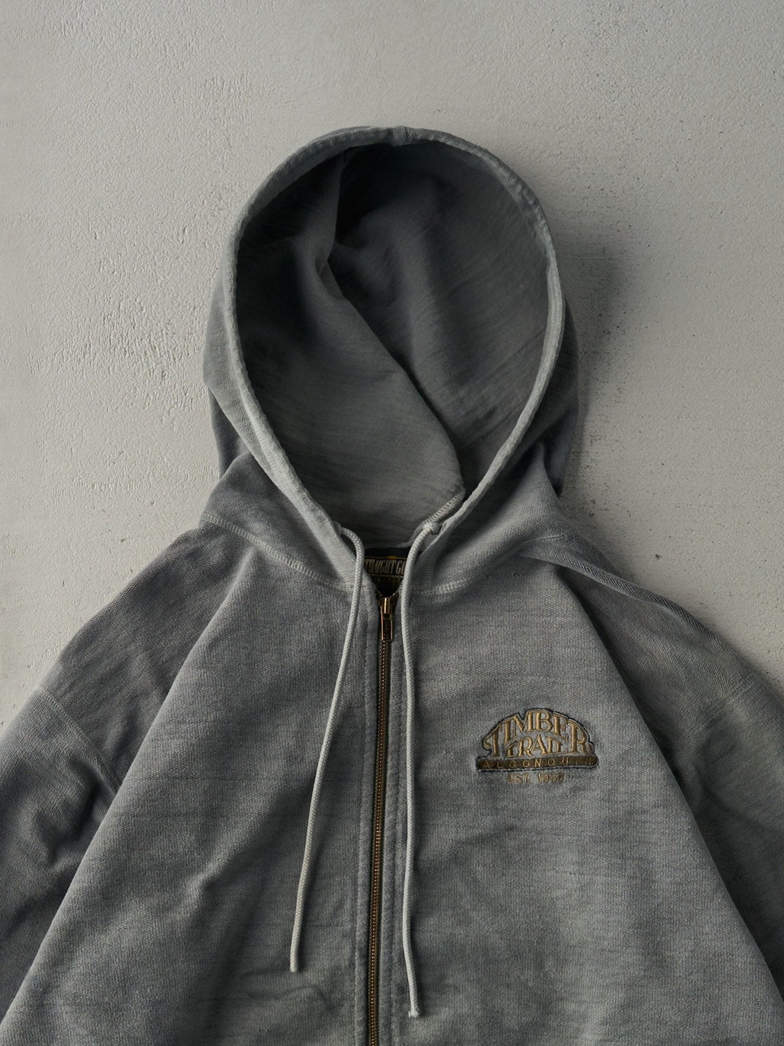 Vintage 90s Green/Grey Timber Trail Algonquin Inside Out Zip Up Boxy Hoodie (XL)