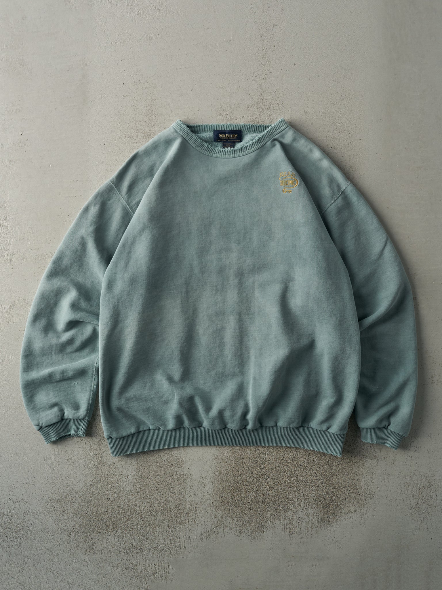 Vintage 90s Washed Green Embroidered Crewneck (XL)