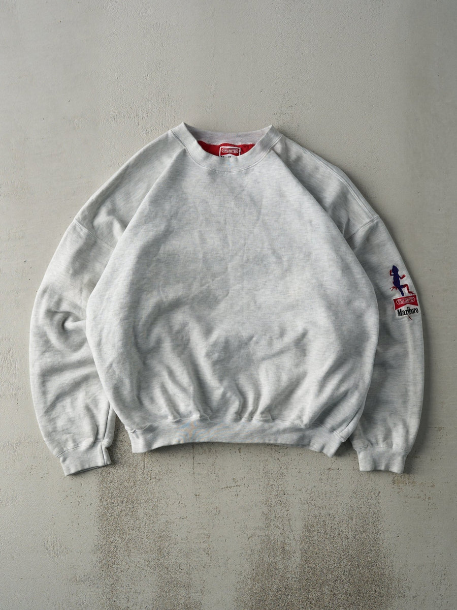 Vintage 90s Heather Grey Marlboro Lizard Embroidered Crewneck (XL)
