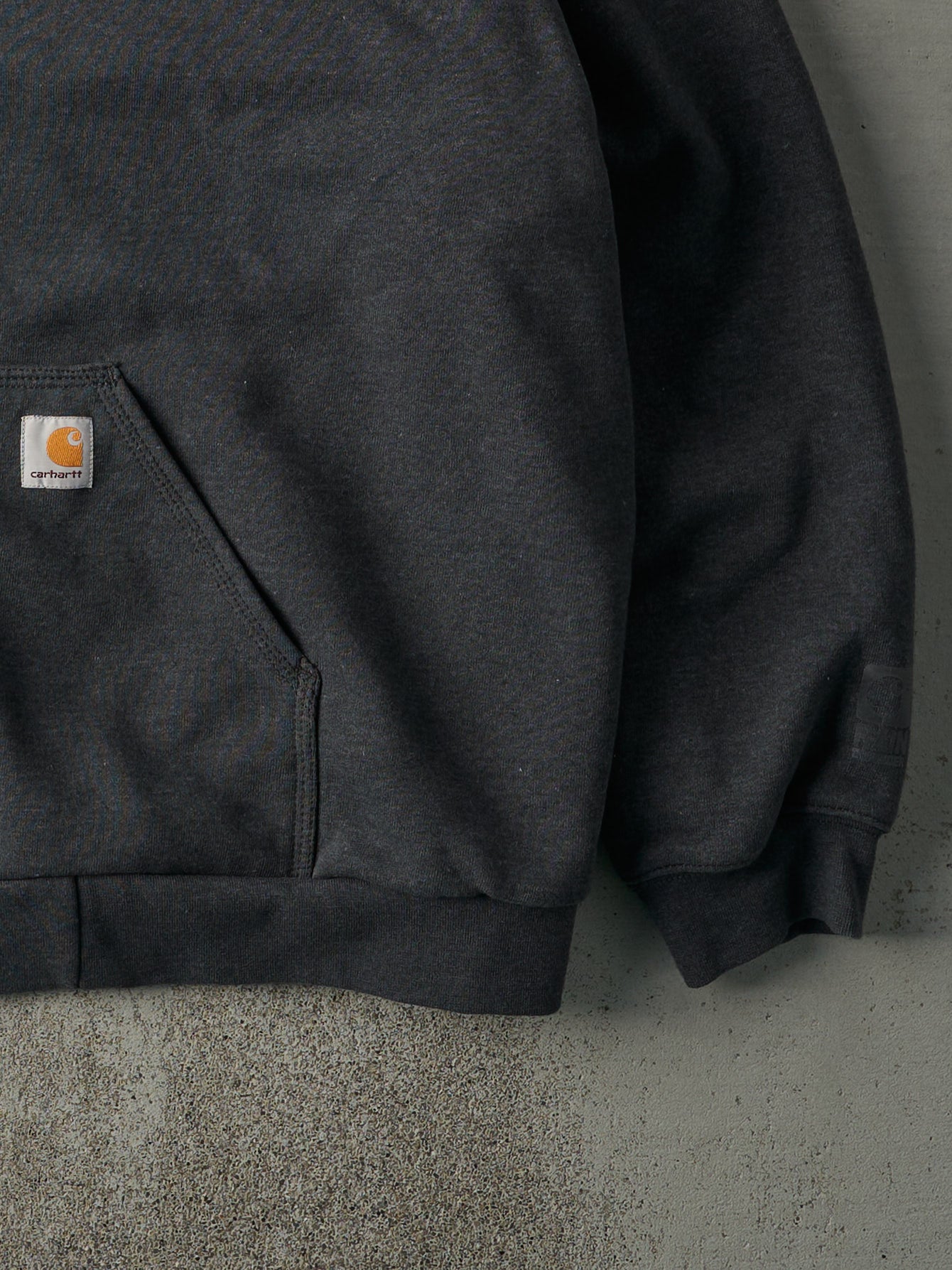 Vintage Y2K Charcoal Grey Carhartt Thermal Lined Rain Defender Zip Up Hoodie (XXL)