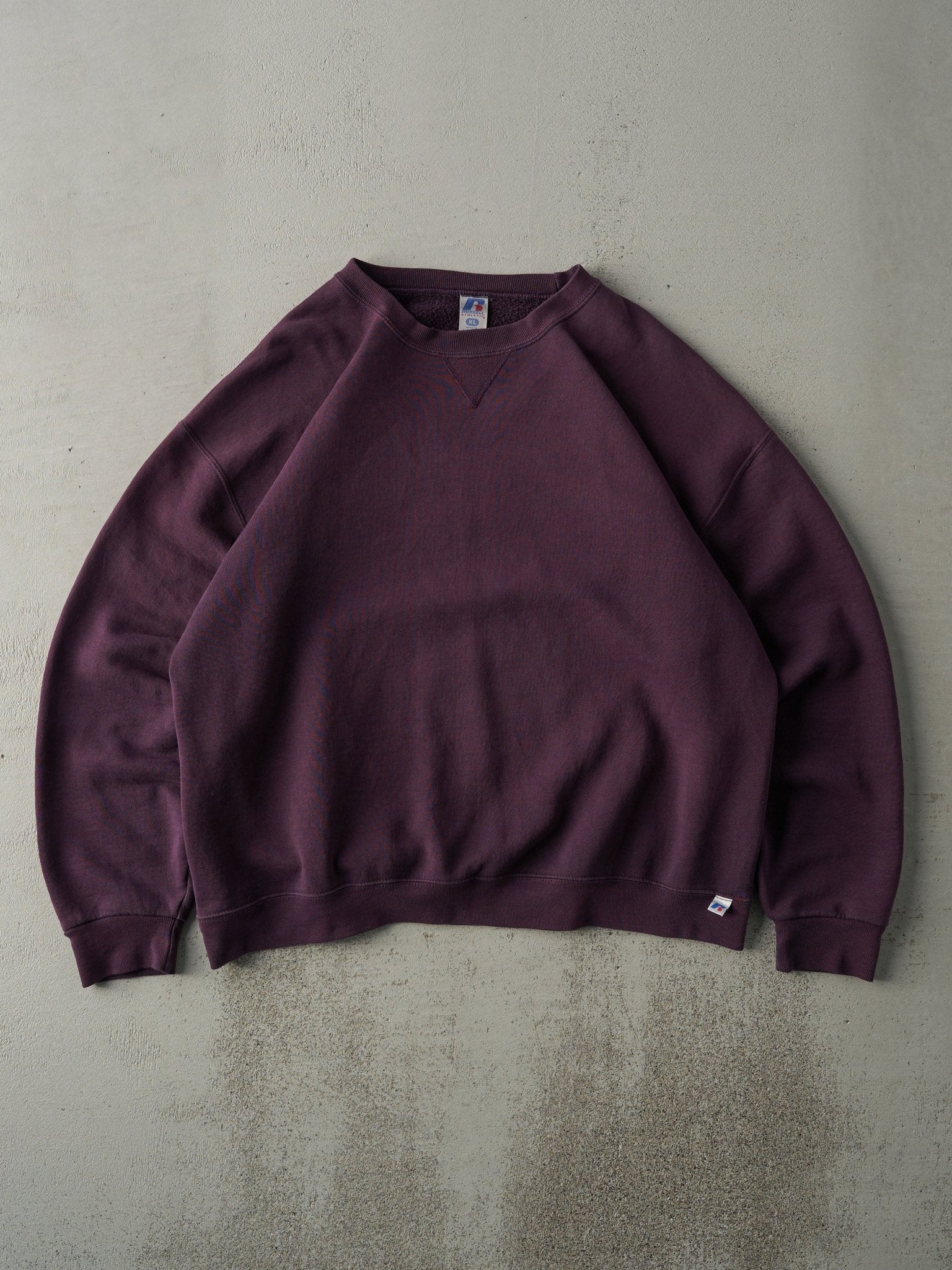 Vintage Y2K Purple Russell Athletics Blank Boxy Crewneck (L)
