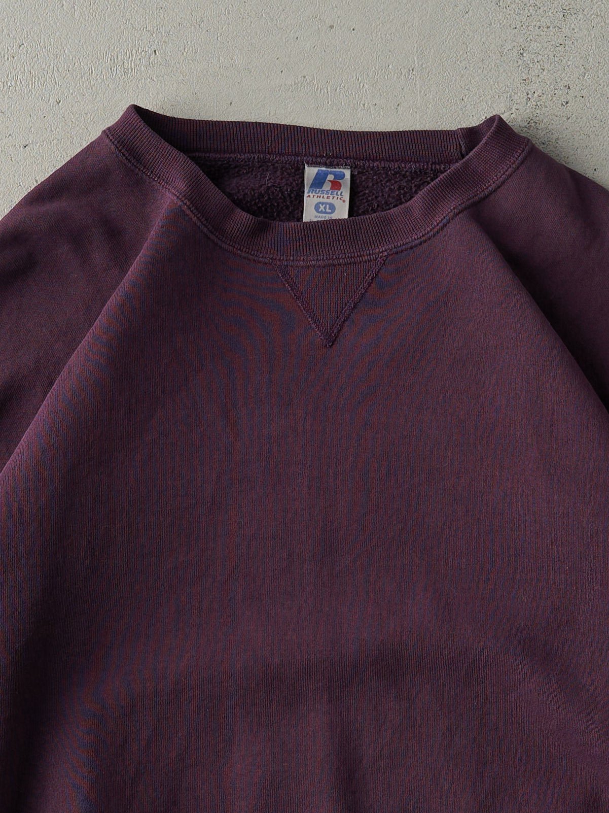 Vintage Y2K Purple Russell Athletics Blank Boxy Crewneck (L)