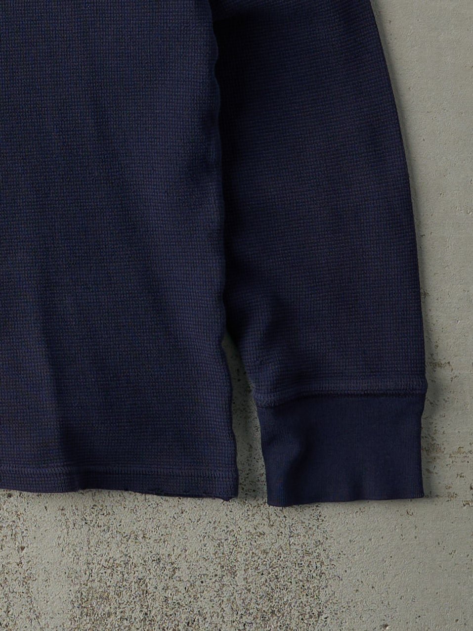 Vintage Y2K Navy Blue Waffle Knit Polo Ralph Lauren Long Sleeve (M)
