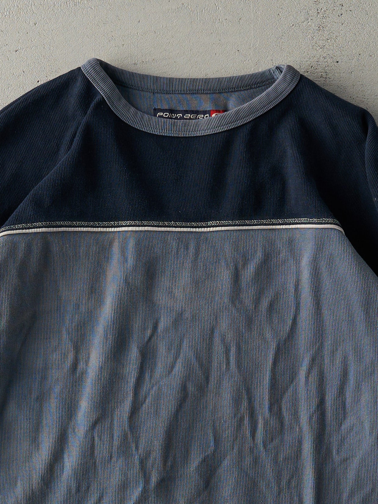 Vintage Y2K Slate and Navy Blue Two Tone Long Sleeve (L)