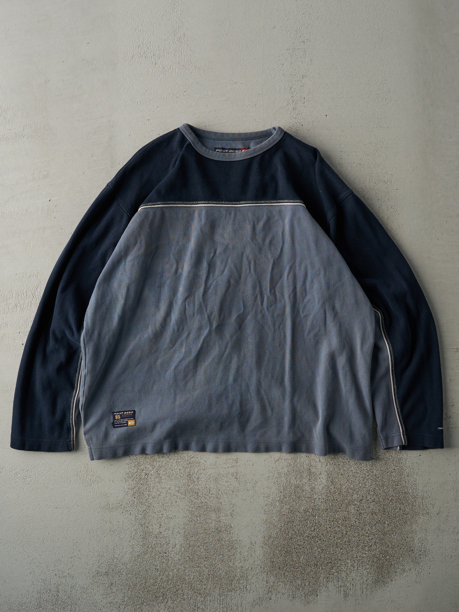 Vintage Y2K Slate and Navy Blue Two Tone Long Sleeve (L)