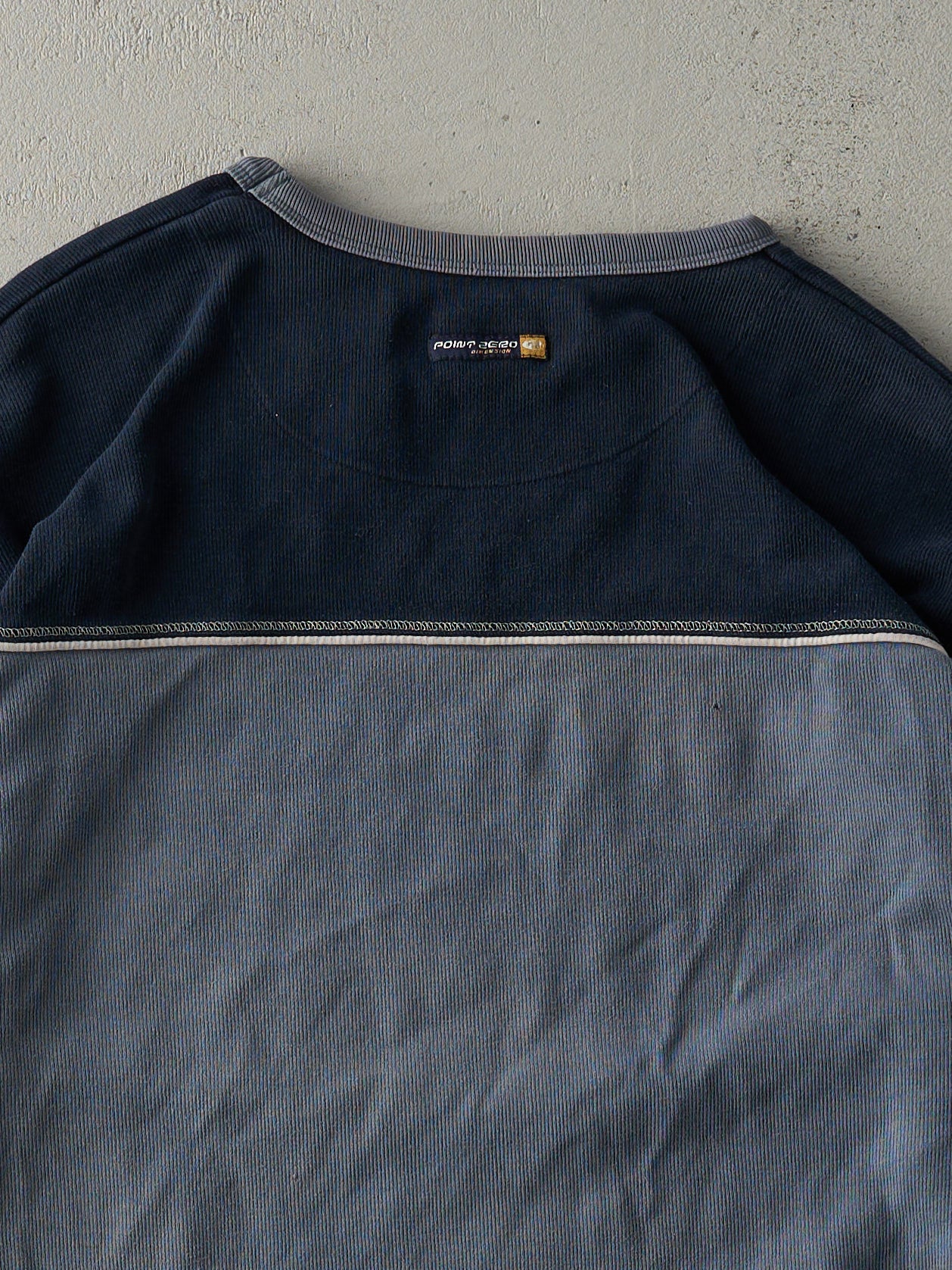 Vintage Y2K Slate and Navy Blue Two Tone Long Sleeve (L)