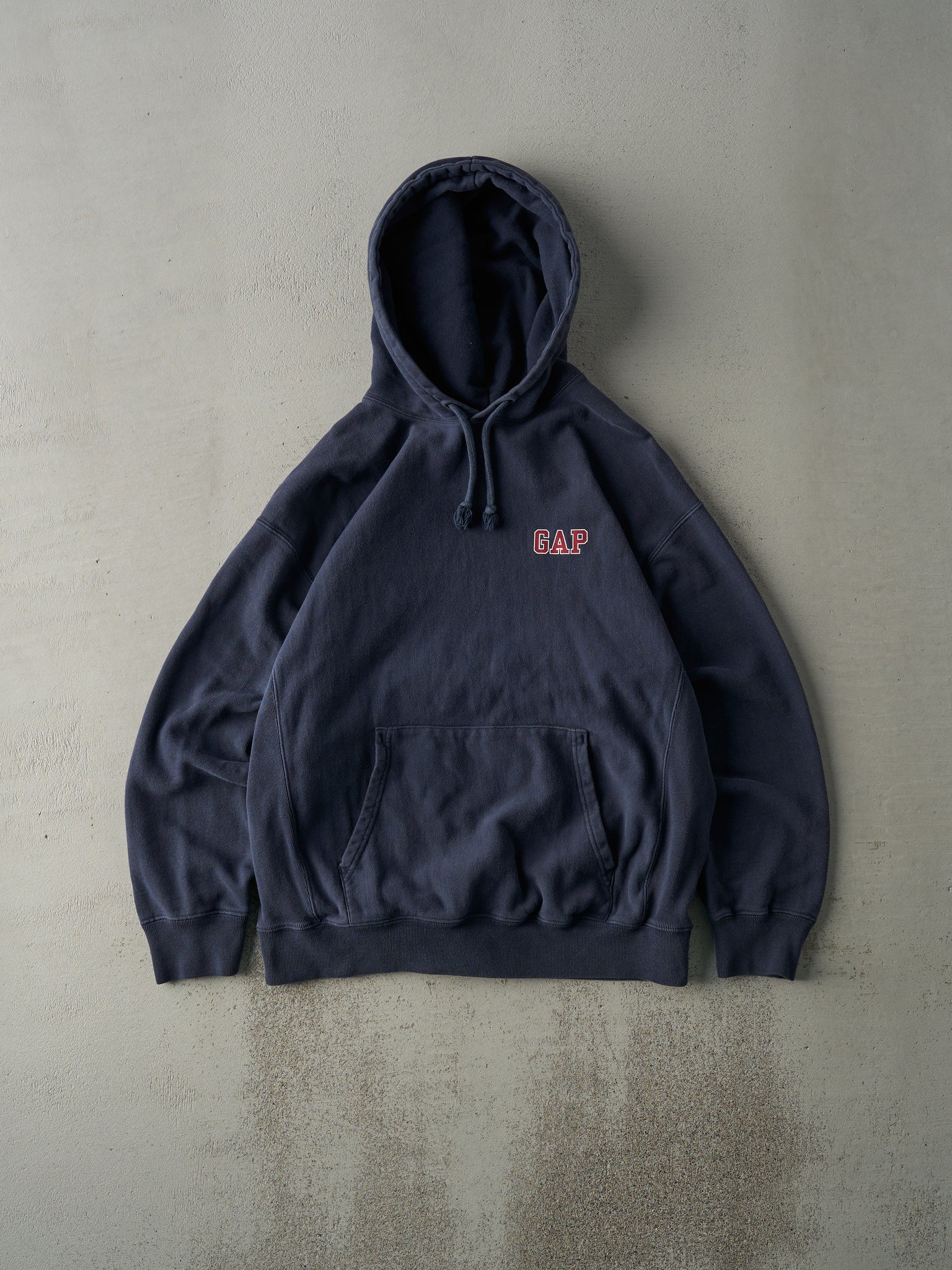 Vintage 90s Faded Navy Blue Gap Logo Hoodie (L)