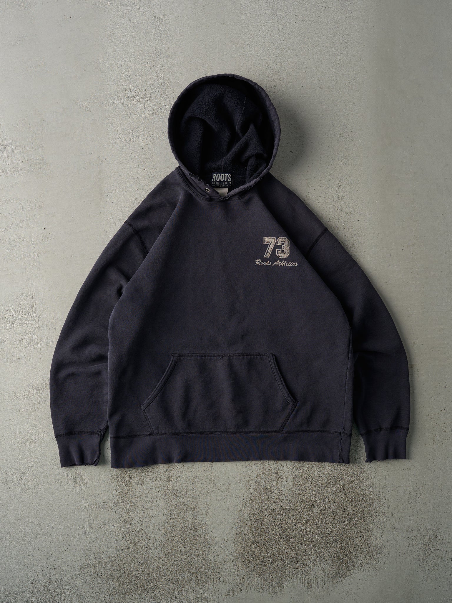 Vintage 90s Navy Blue Roots Athletic Hoodie (L)