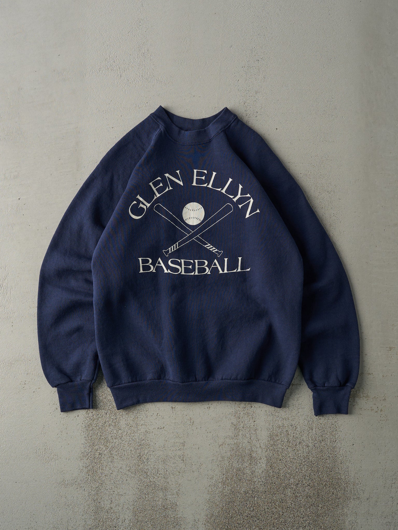 Vintage 80s Navy Blue Glen Ellyn Baseball Crewneck (M)