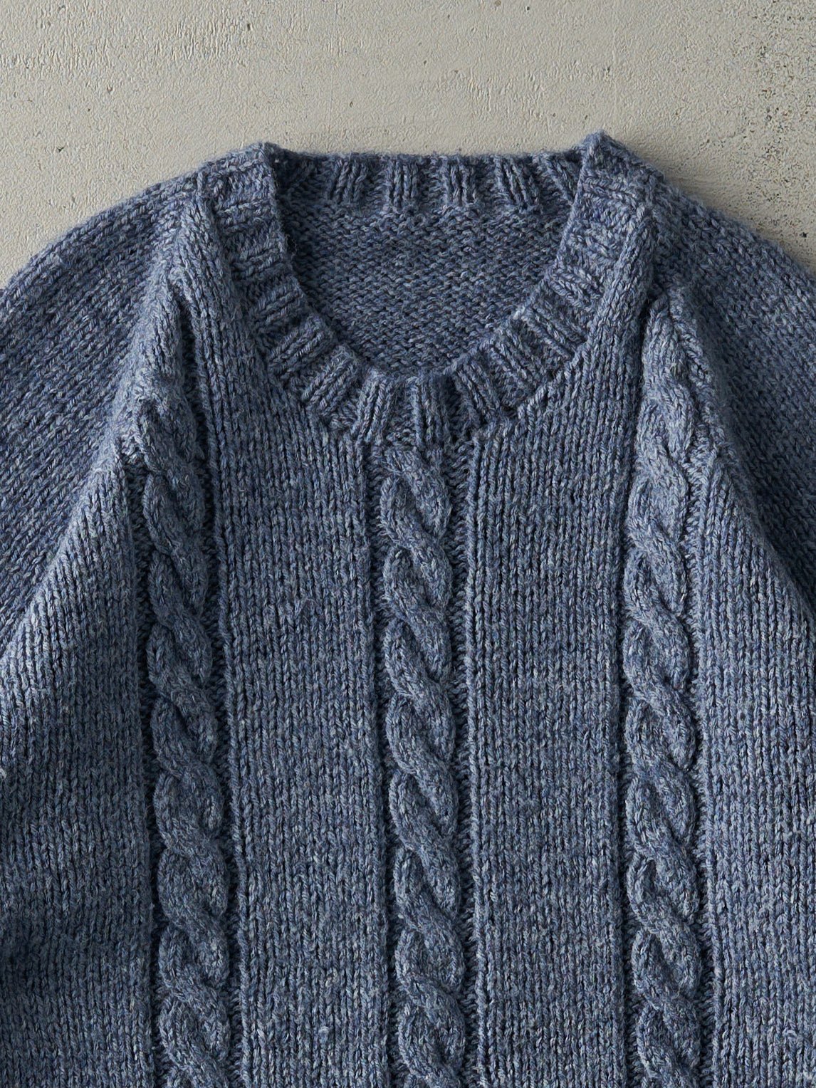 Vintage 80s Light Blue Cable Knit Sweater (S/M)