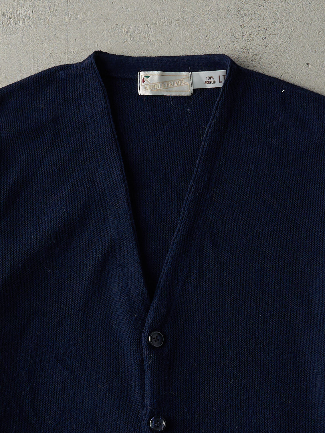 Vintage 80s Navy Blue Arnold Palmer Knit Cardigan (M/L)