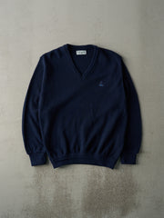 Vintage 90s Navy Blue Izod Embroidered Knit Pullover (M)