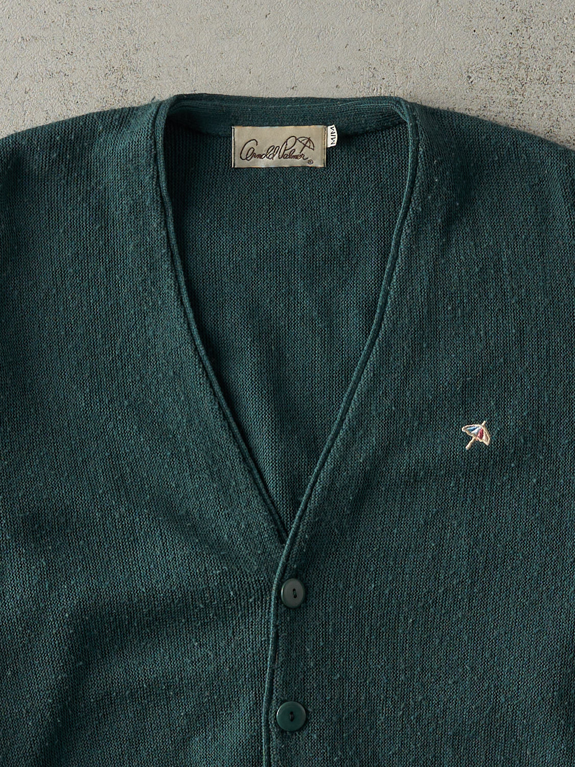 Vintage 90s Washed Green Arnold Palmer Knit Cardigan (M/L)