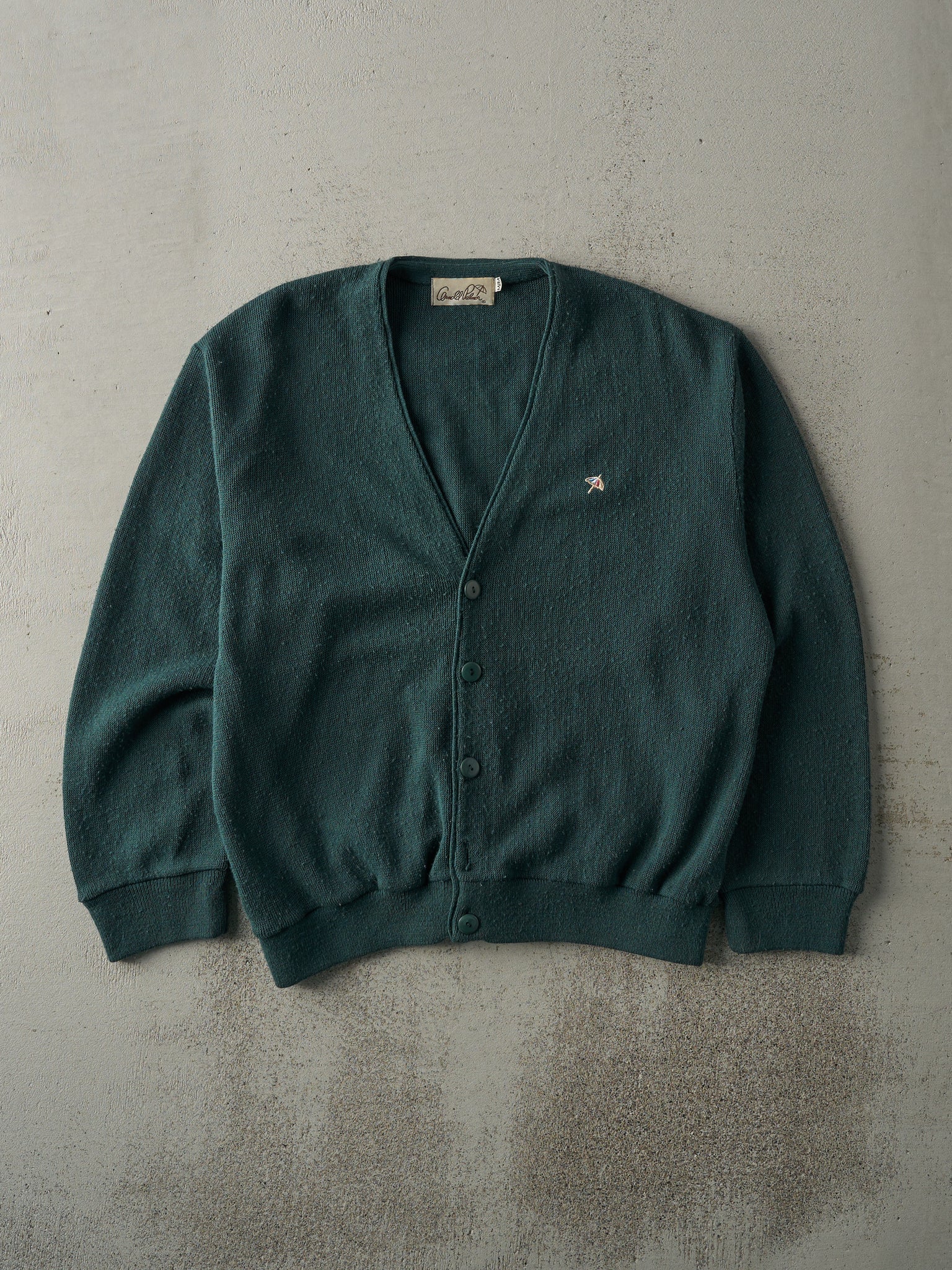 Vintage 90s Washed Green Arnold Palmer Knit Cardigan (M/L)