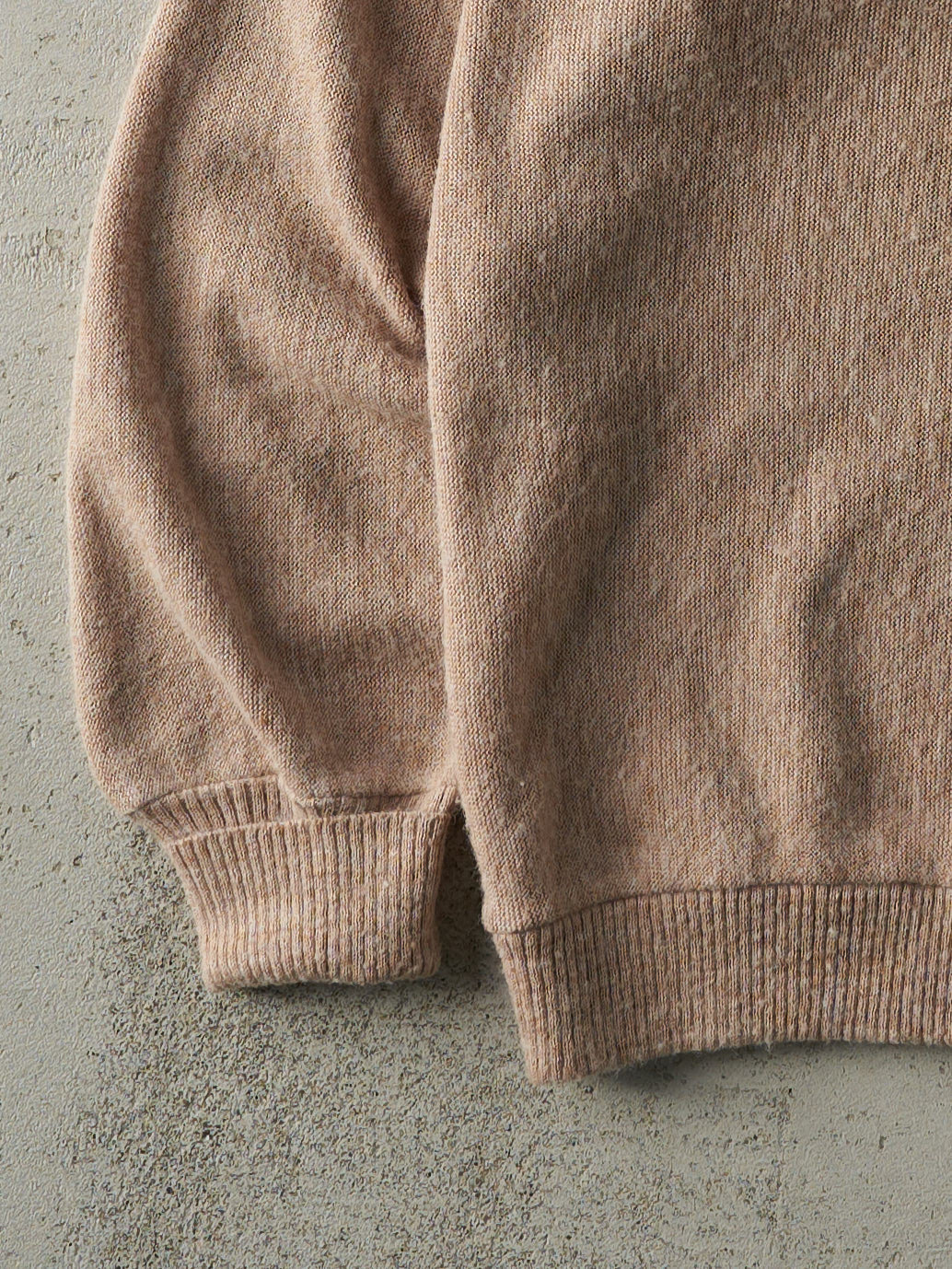 Vintage 80s Light Brown Knit Cardigan (M)