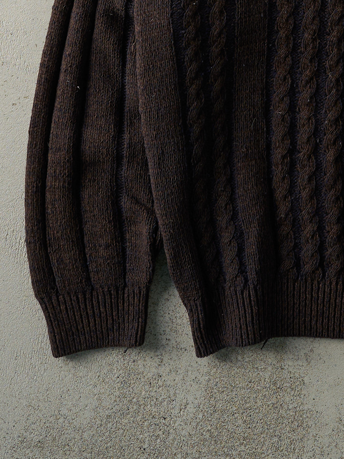 Vintage 90s Brown Cable Knit Sweater (XL)