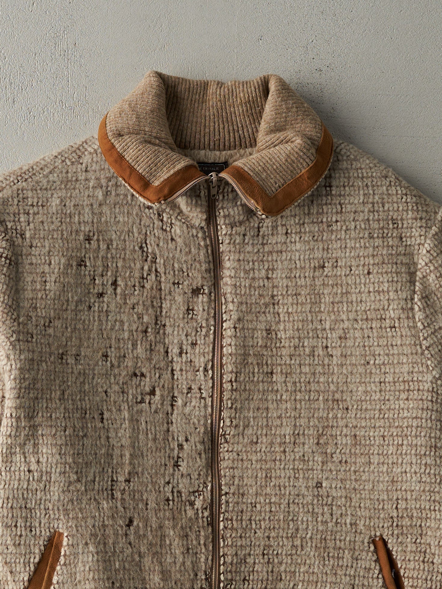 Vintage 60s Beige Marlboro Wool Knit Jacket (M)