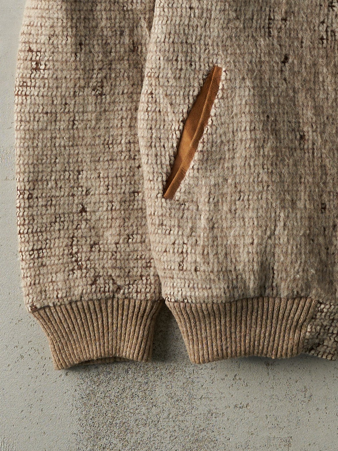 Vintage 60s Beige Marlboro Wool Knit Jacket (M)