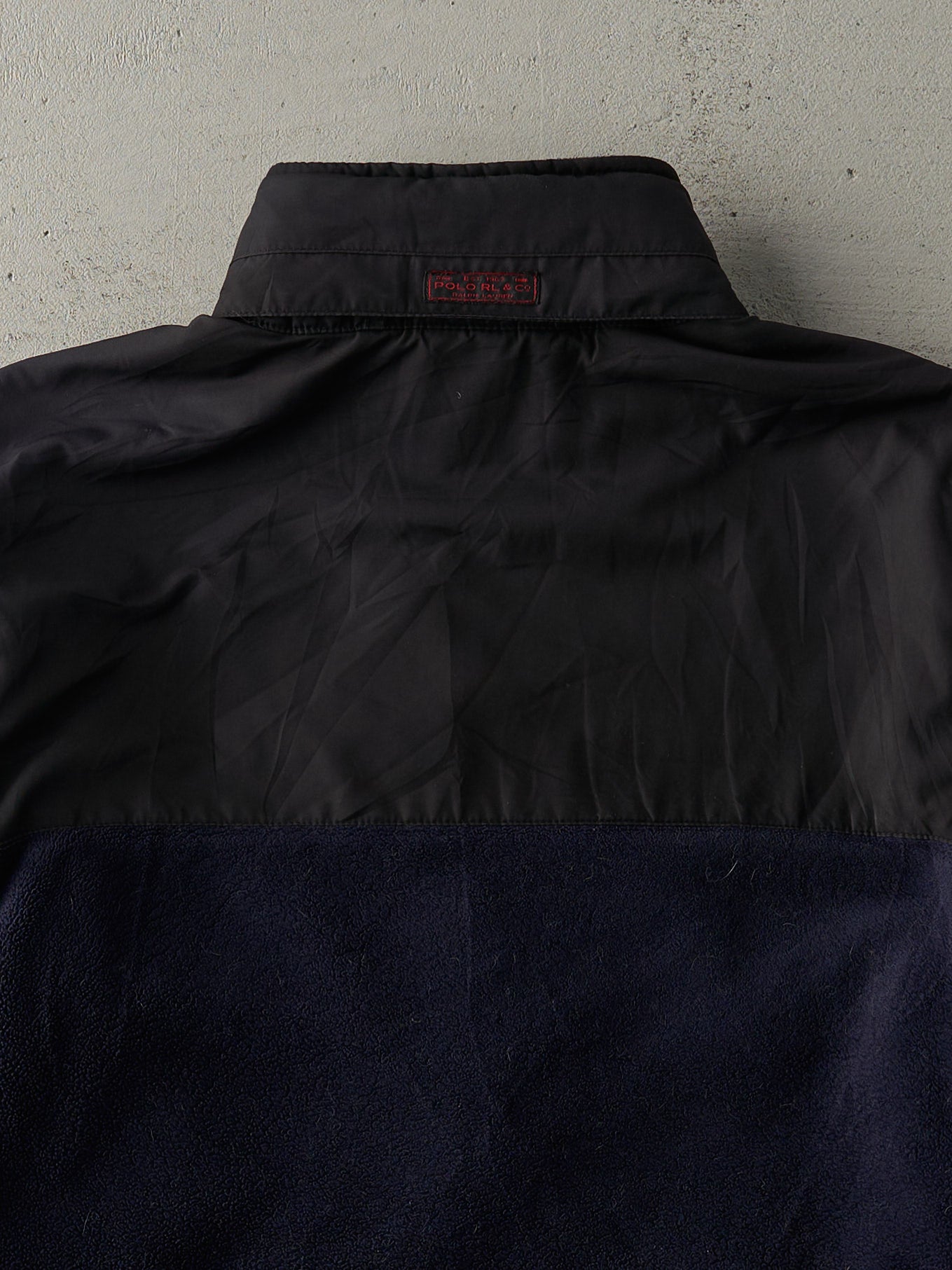 Vintage 90s Navy Blue Polo by Ralph Lauren Fleece Jacket (M)