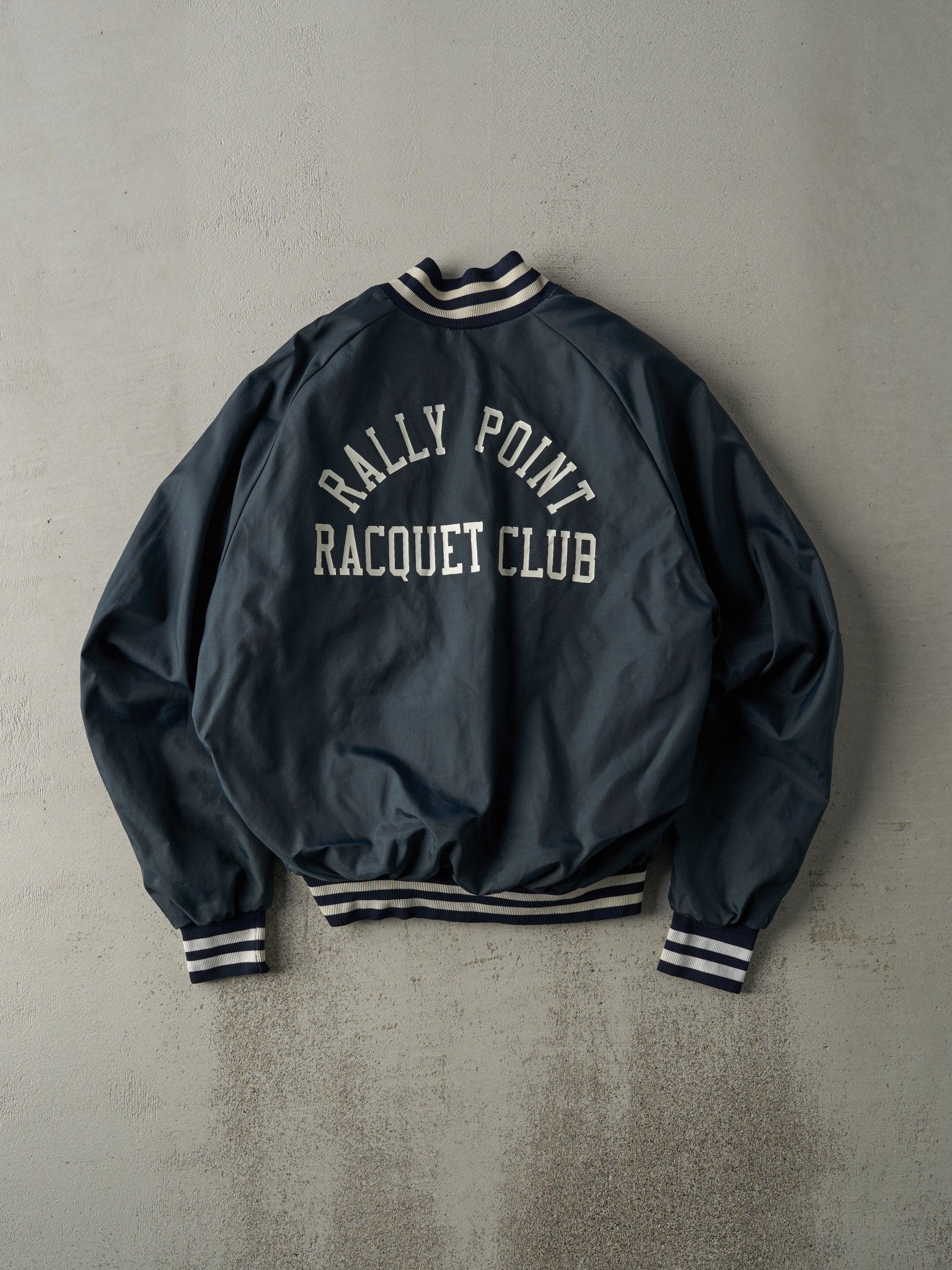 Vintage 90s Navy Rhode Island 3 Time Champions Nylon Bomber Jacket (M)
