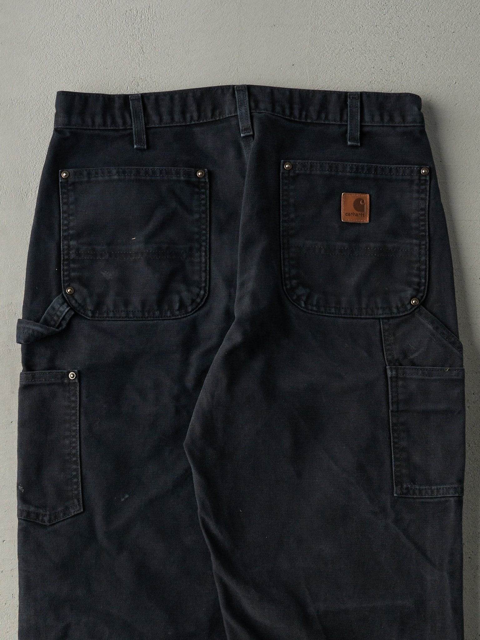Vintage 90s Black Dungaree Fit Carhartt Double Knee Carpenter Pants (32x29.5)