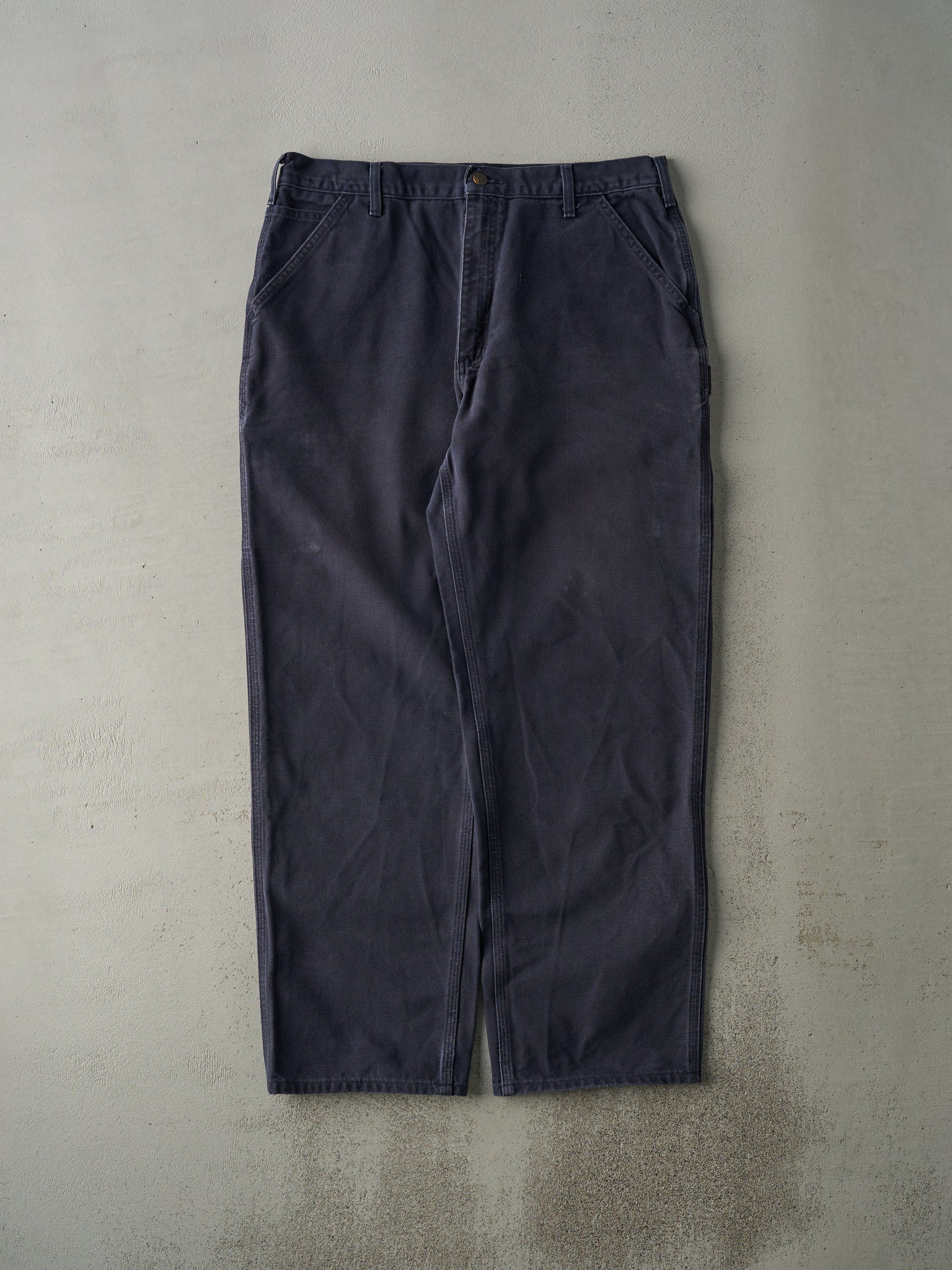 Vintage 90s Navy Blue Carhartt Dungaree Fit Carpenter Pants (36x31.5)