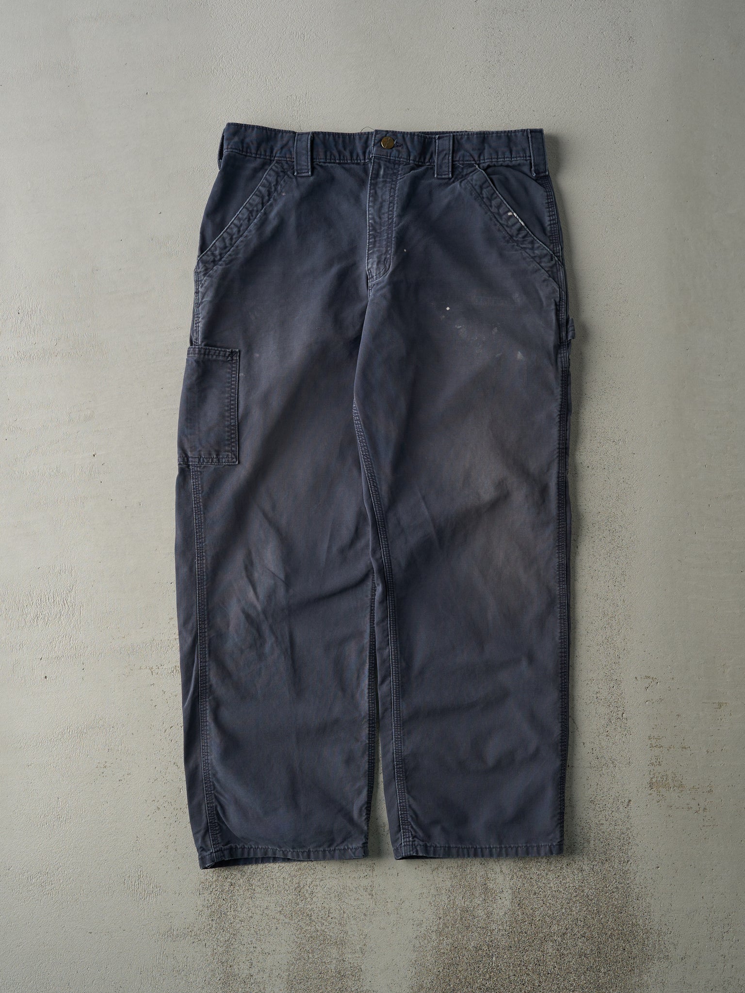 Vintage Y2K Navy Blue Dungaree Fit Carhartt Light Weight Carpenter Pants (35.5x29)