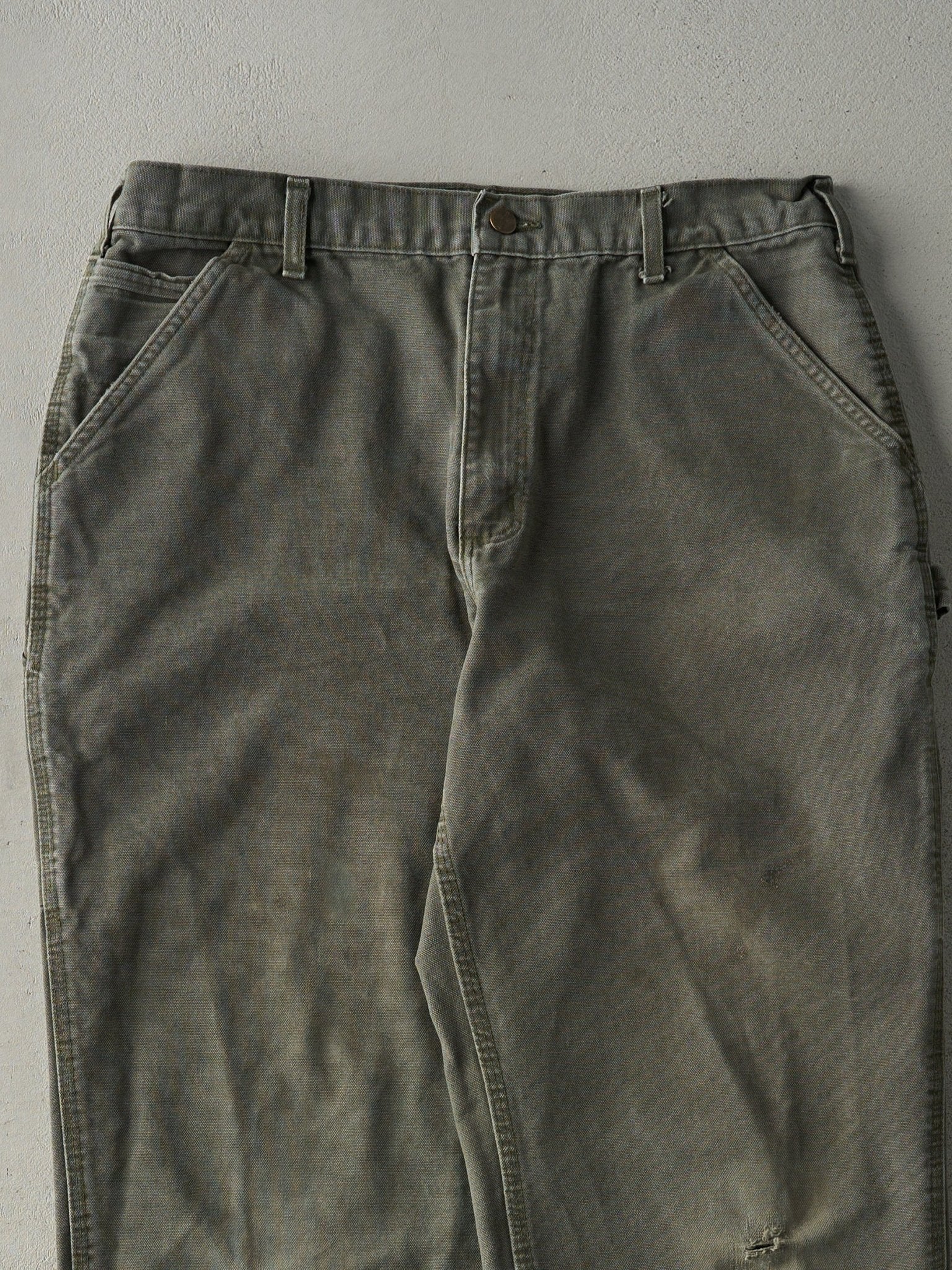 Vintage 90s Faded Green Original Fit Carhartt Carpenter Pants (34.5x29)