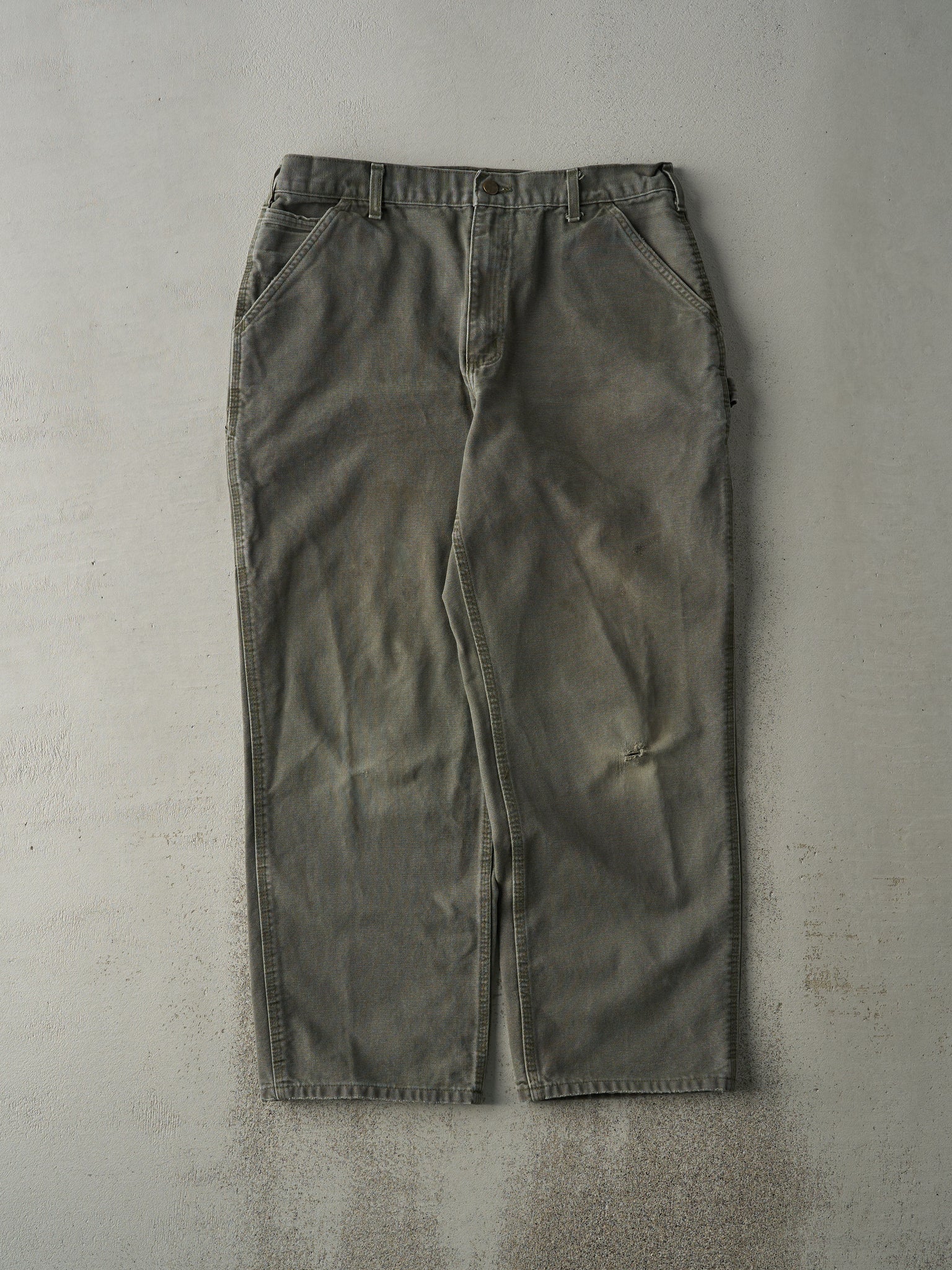 Vintage 90s Faded Green Original Fit Carhartt Carpenter Pants (34.5x29)