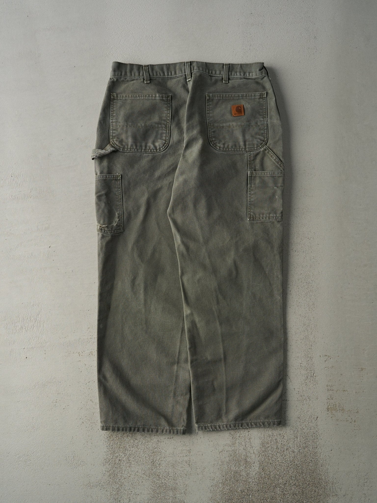 Vintage 90s Faded Green Original Fit Carhartt Carpenter Pants (34.5x29)