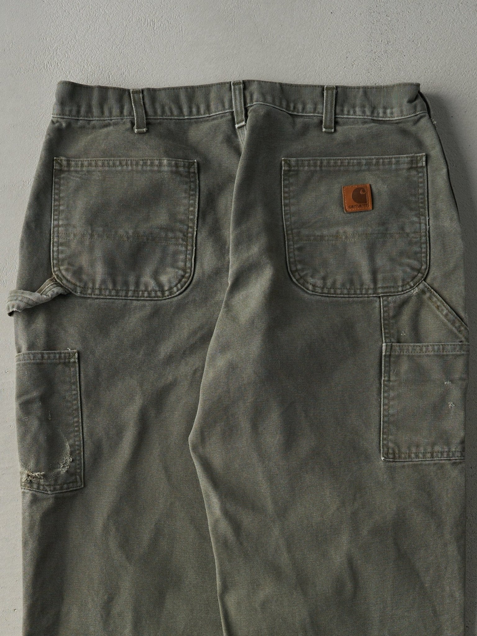 Vintage 90s Faded Green Original Fit Carhartt Carpenter Pants (34.5x29)