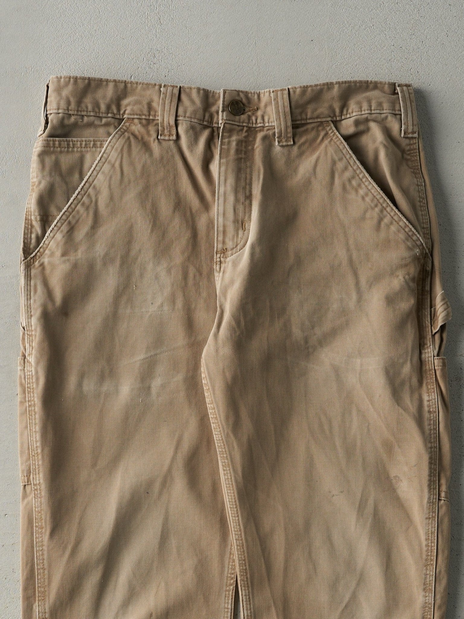 Vintage Y2K Beige Carhartt Light Weight Carpenter Pants (33x31.5)
