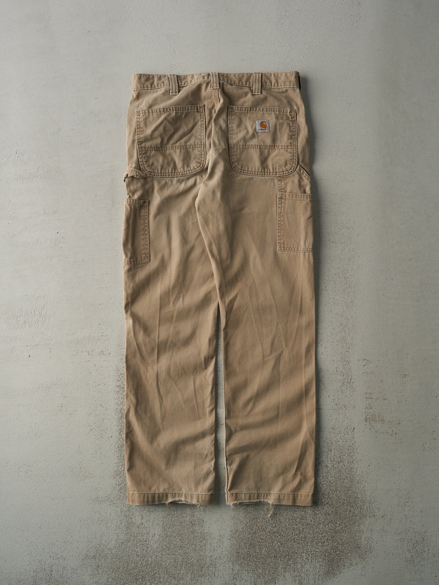 Vintage Y2K Beige Carhartt Light Weight Carpenter Pants (33x31.5)