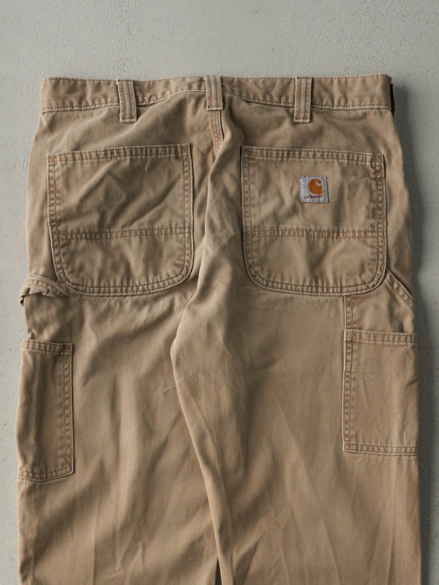 Vintage Y2K Beige Carhartt Light Weight Carpenter Pants (33x31.5)